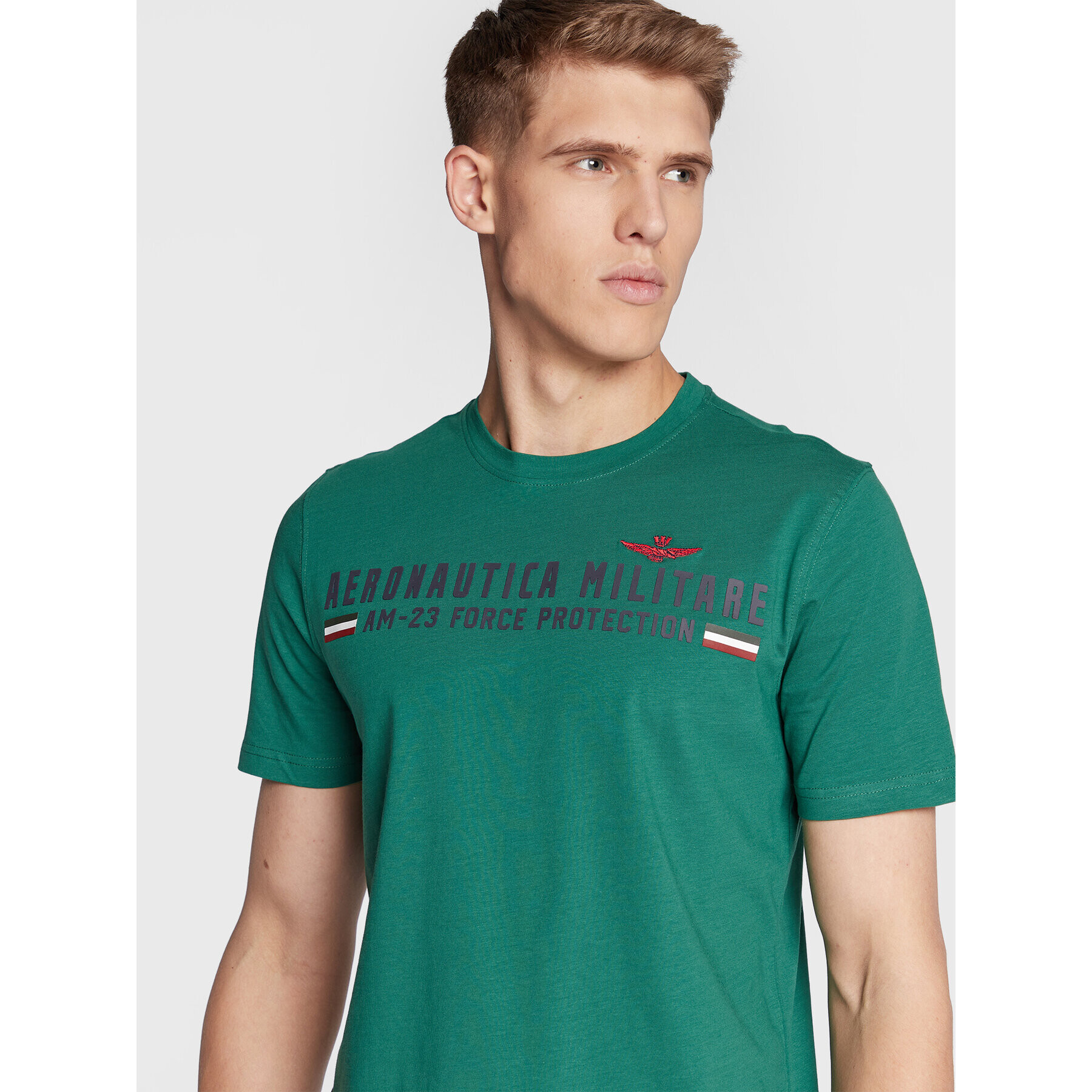 Aeronautica Militare Tricou 222TS1942J538 Verde Regular Fit - Pled.ro