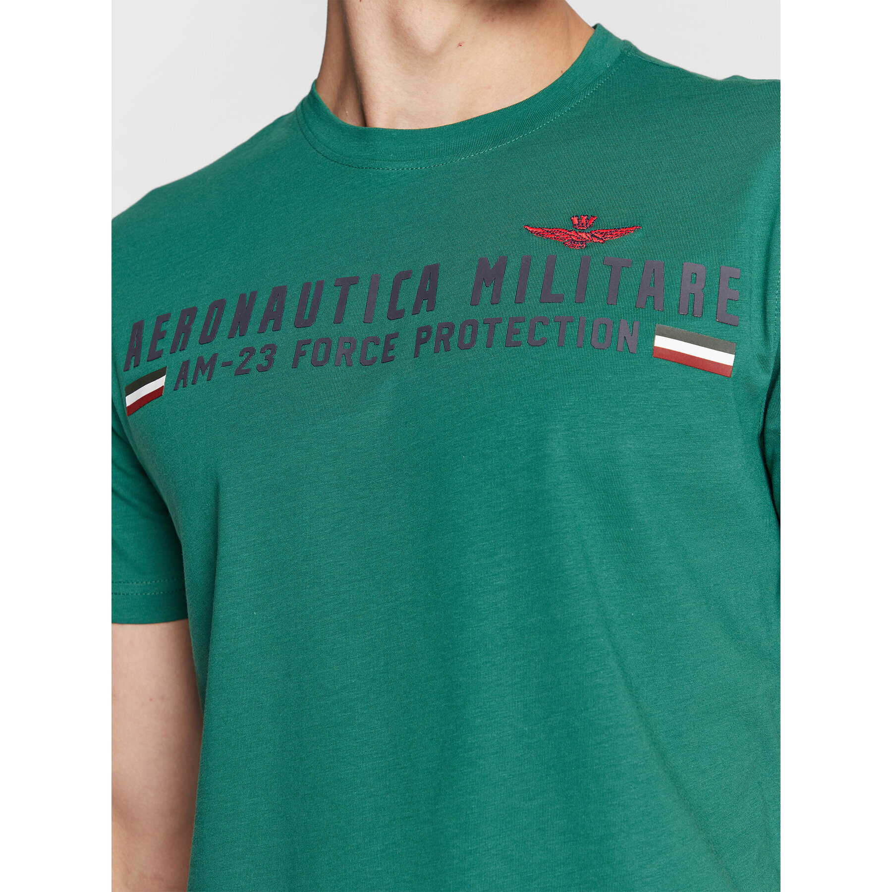 Aeronautica Militare Tricou 222TS1942J538 Verde Regular Fit - Pled.ro