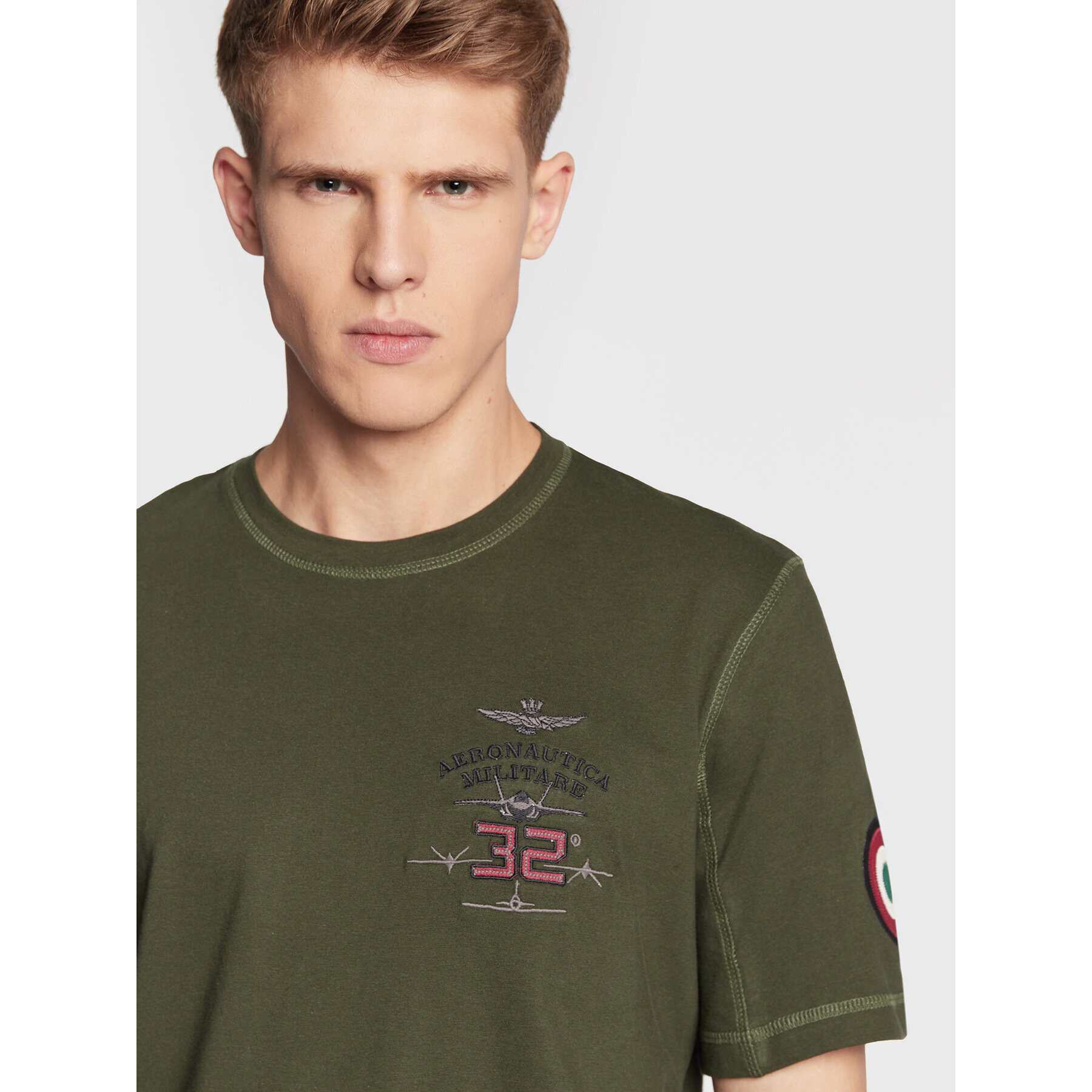 Aeronautica Militare Tricou 222TS2007J568 Verde Comfort Fit - Pled.ro