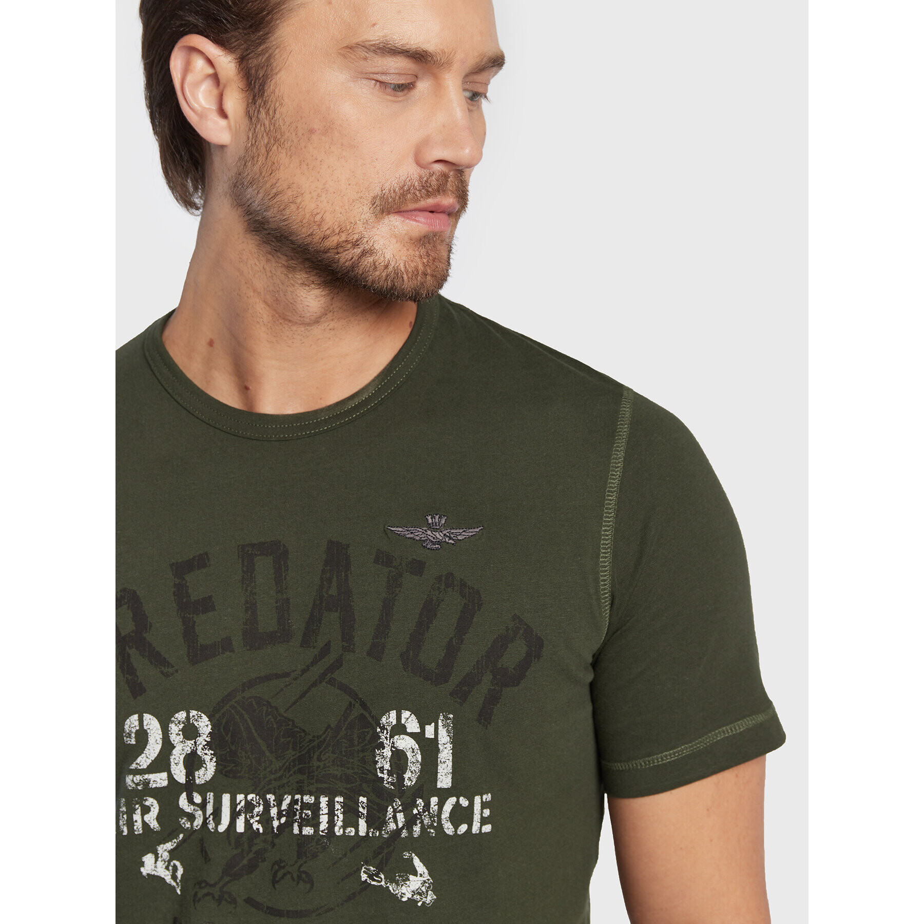 Aeronautica Militare Tricou 222TS2010J569 Verde Regular Fit - Pled.ro