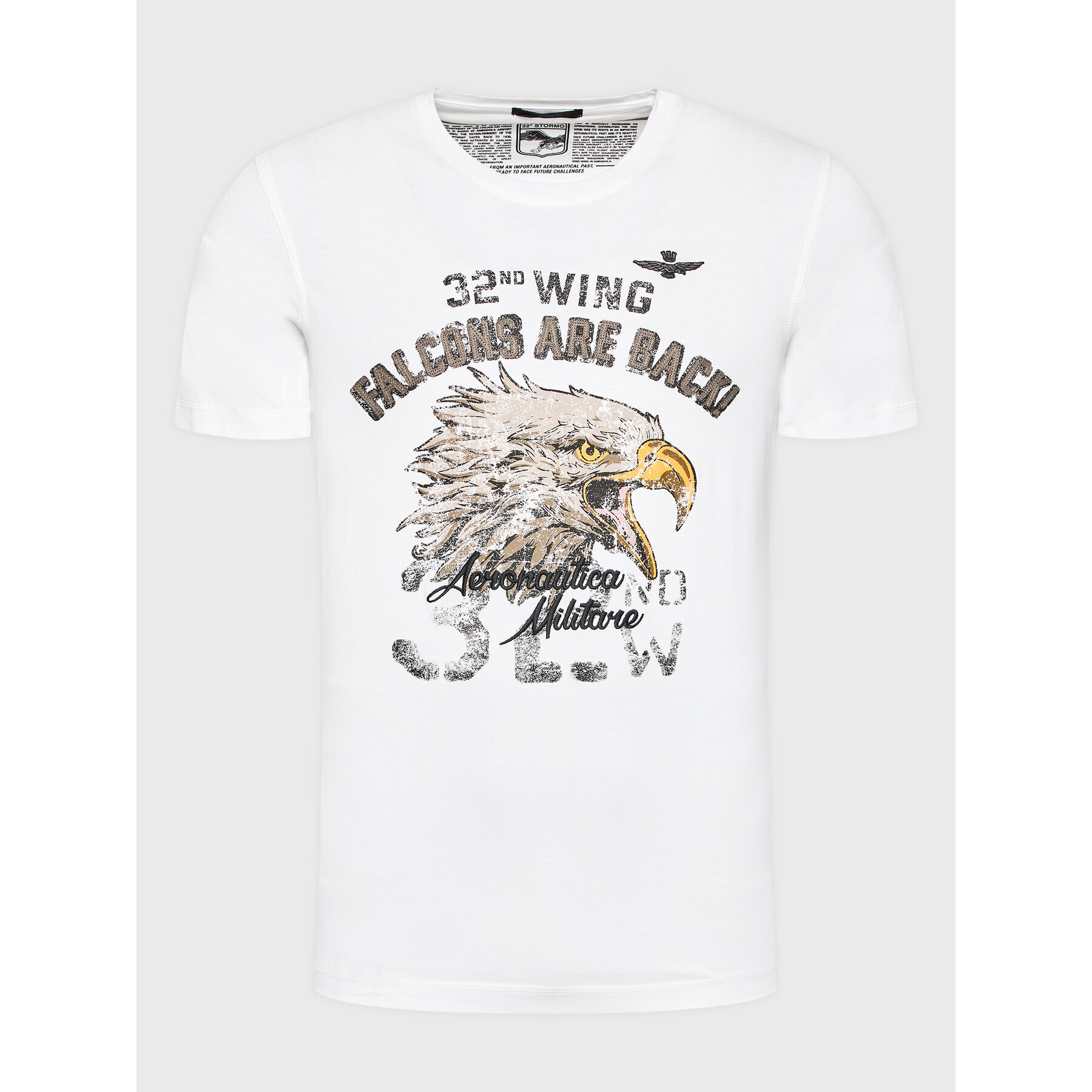 Aeronautica Militare Tricou 222TS2014J569 Alb Regular Fit - Pled.ro