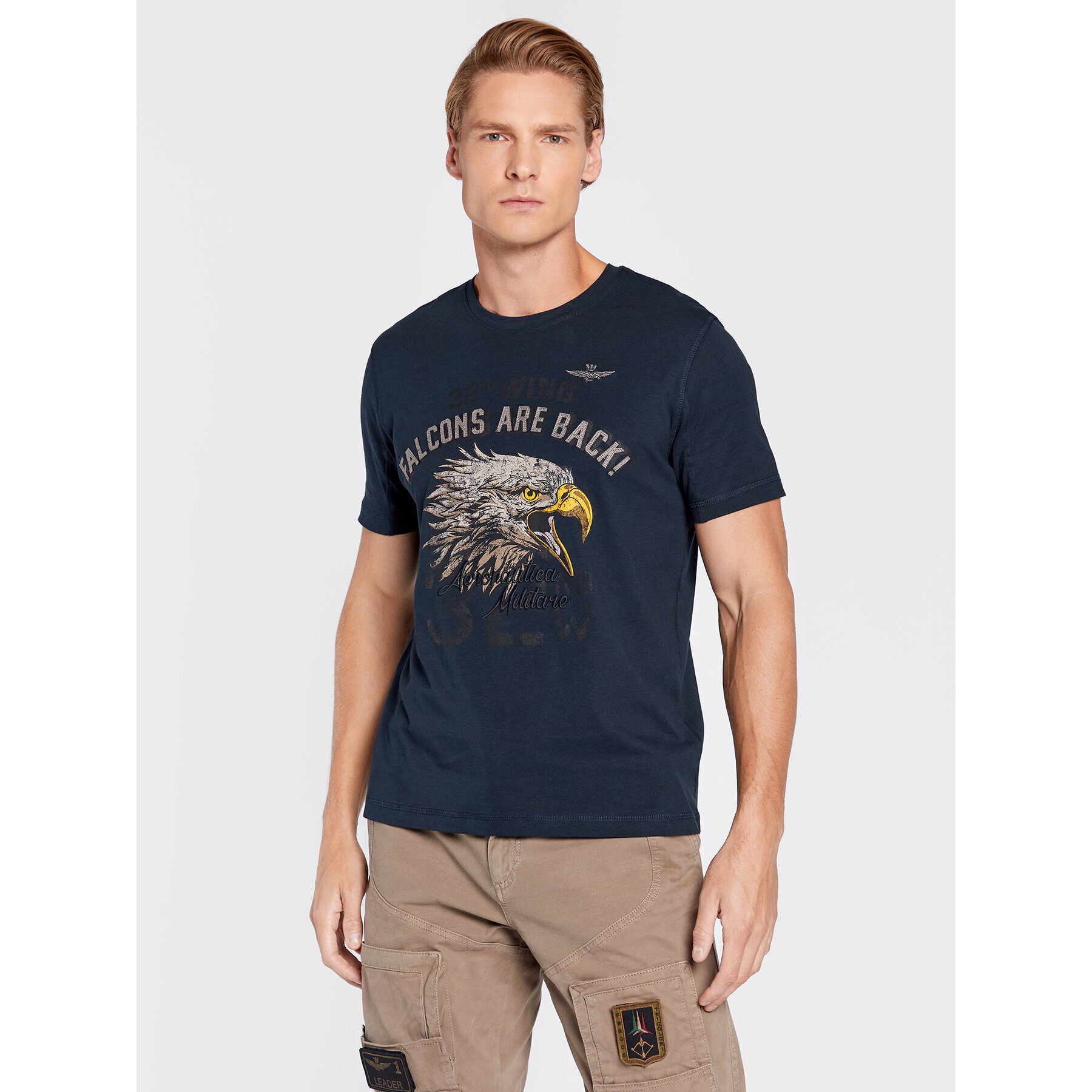 Aeronautica Militare Tricou 222TS2014J569 Bleumarin Regular Fit - Pled.ro