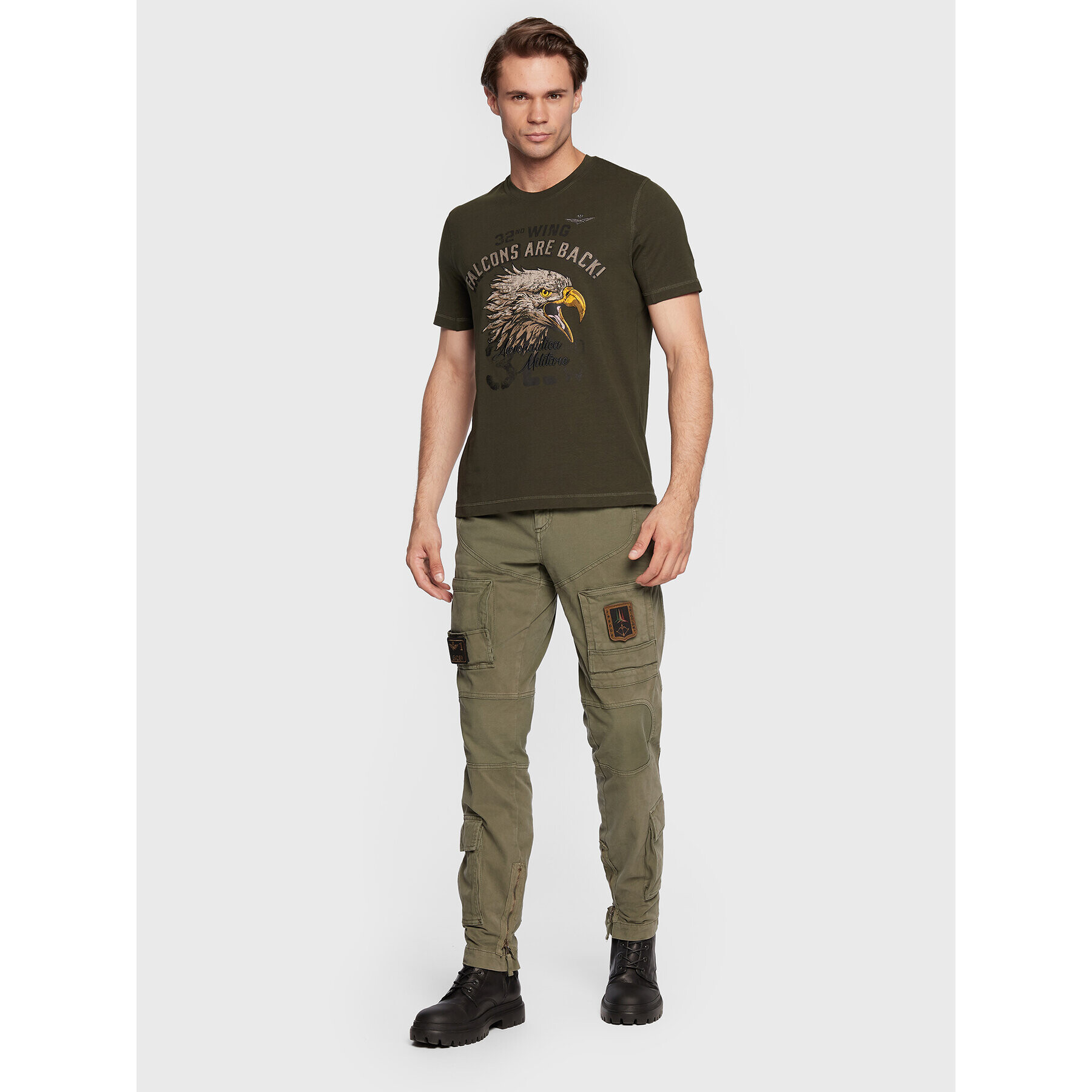 Aeronautica Militare Tricou 222TS2014J569 Verde Regular Fit - Pled.ro