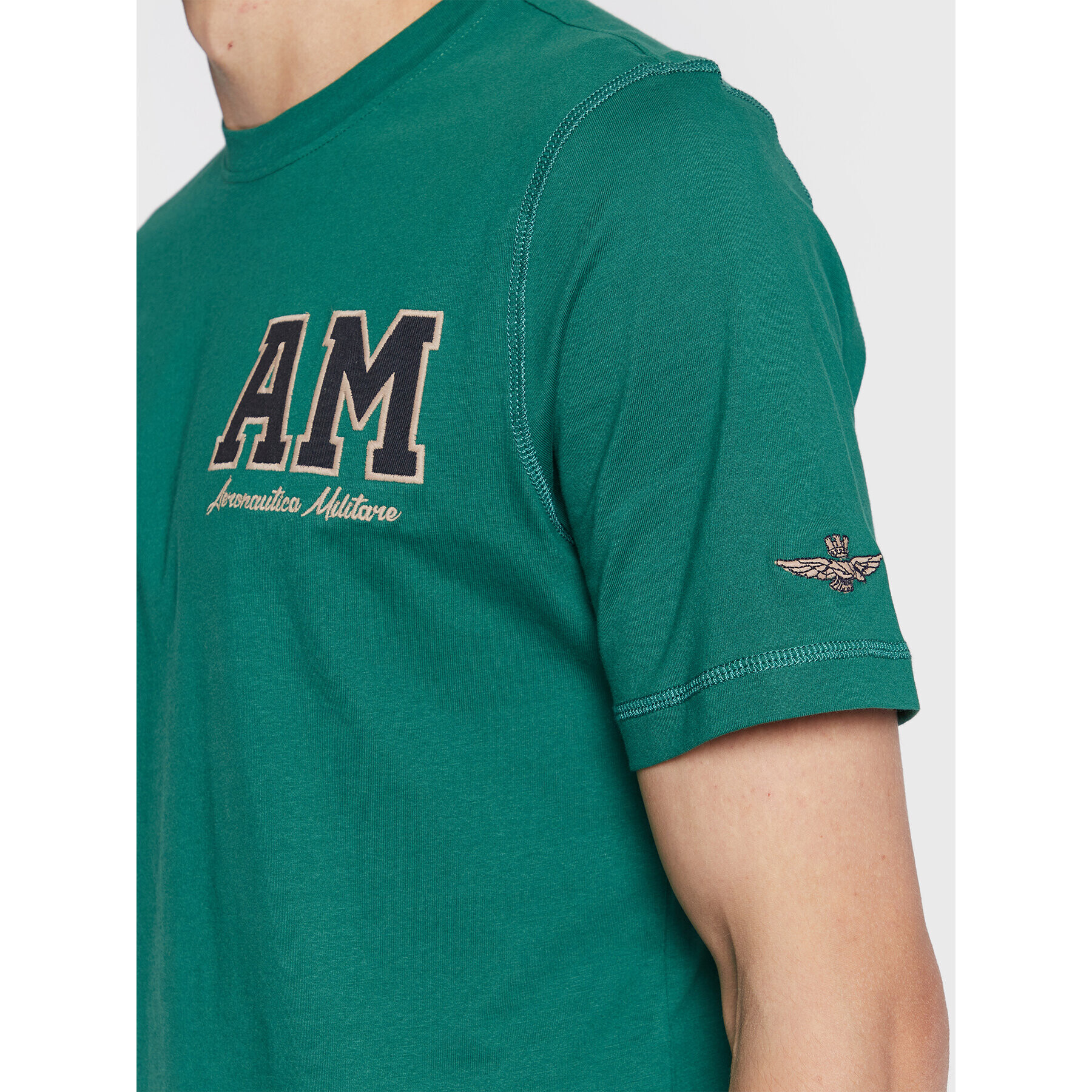 Aeronautica Militare Tricou 222TS2022J568 Verde Regular Fit - Pled.ro