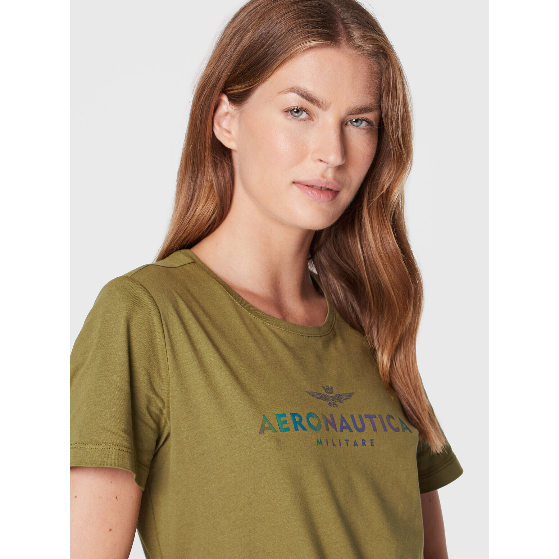 Aeronautica Militare Tricou 222TS2031DJ496 Verde Regular Fit - Pled.ro