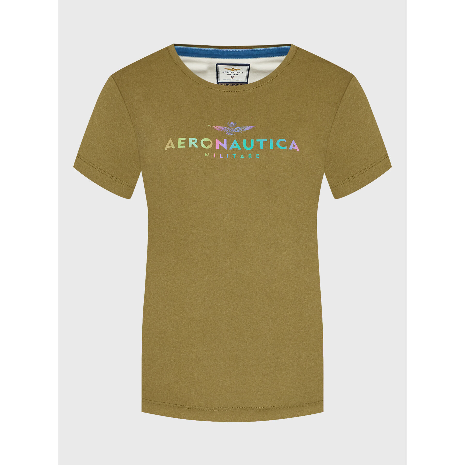 Aeronautica Militare Tricou 222TS2031DJ496 Verde Regular Fit - Pled.ro