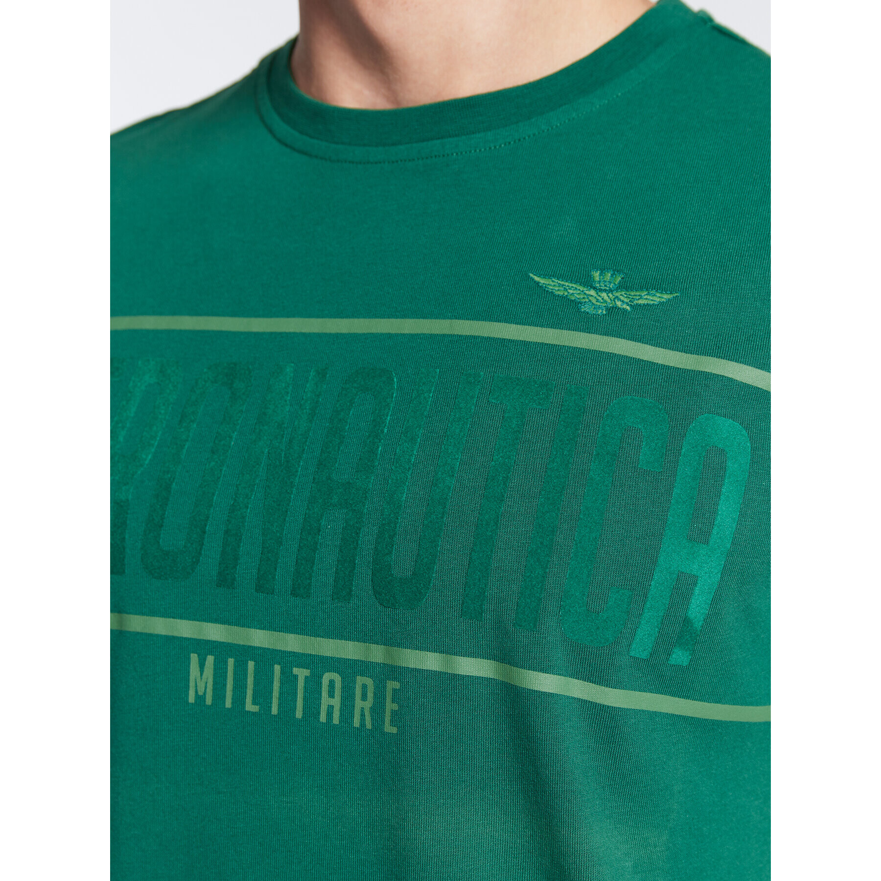 Aeronautica Militare Tricou 222TS2047J550 Verde Comfort Fit - Pled.ro