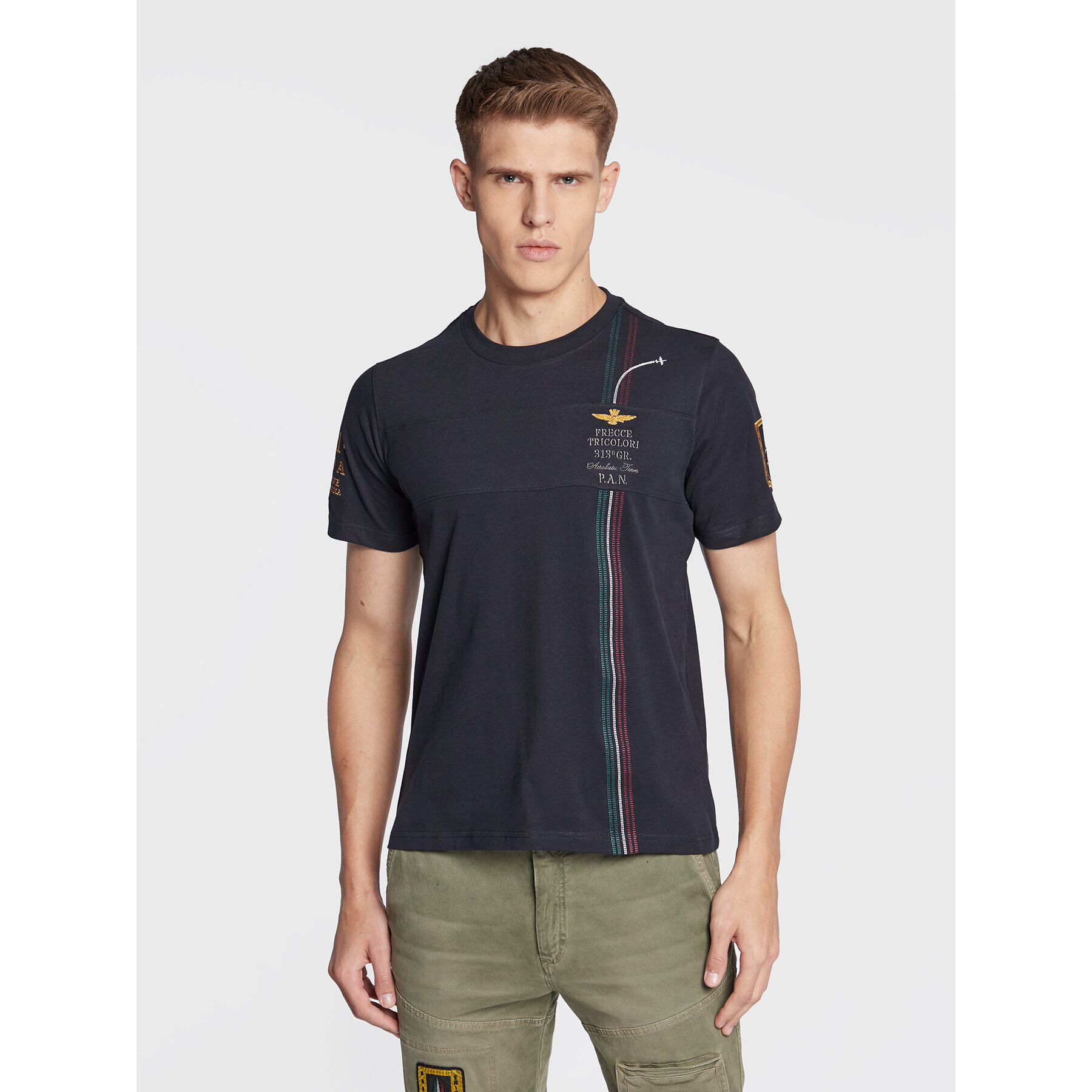 Aeronautica Militare Tricou 222TS2066J558 Bleumarin Regular Fit - Pled.ro