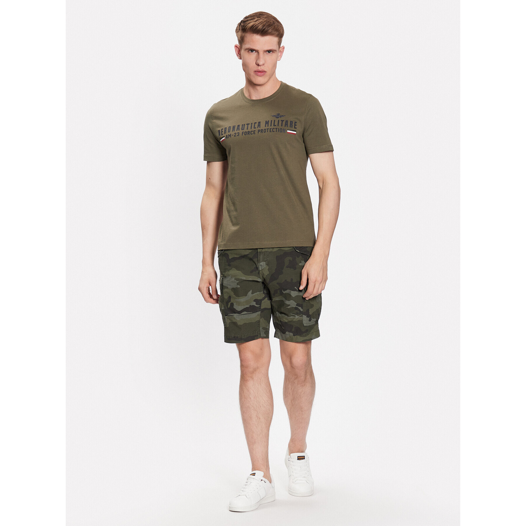 Aeronautica Militare Tricou 231TS1942J538 Verde Regular Fit - Pled.ro