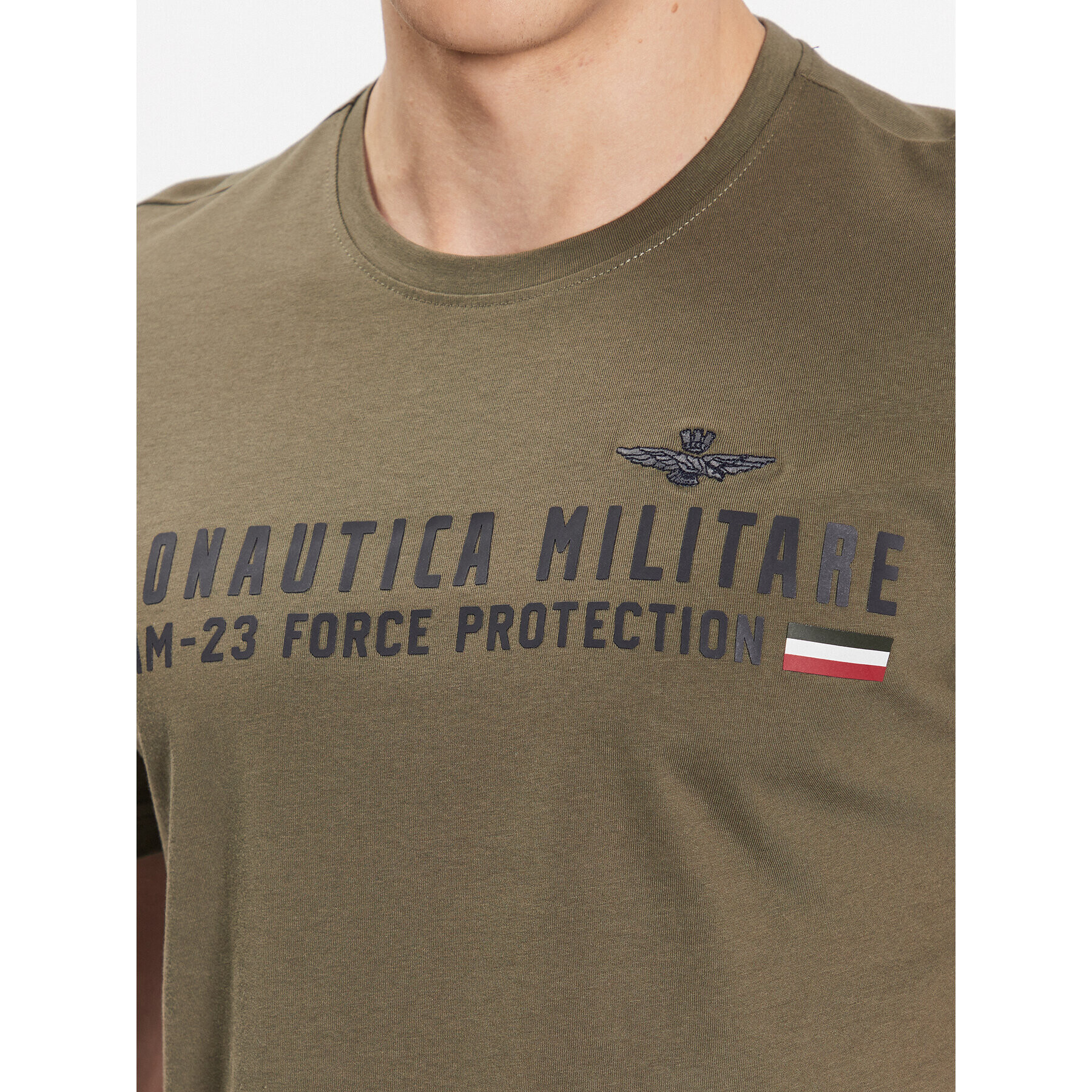 Aeronautica Militare Tricou 231TS1942J538 Verde Regular Fit - Pled.ro