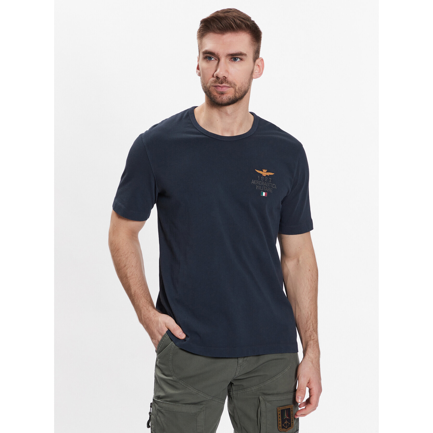 Aeronautica Militare Tricou 231TS2053J581 Bleumarin Regular Fit - Pled.ro