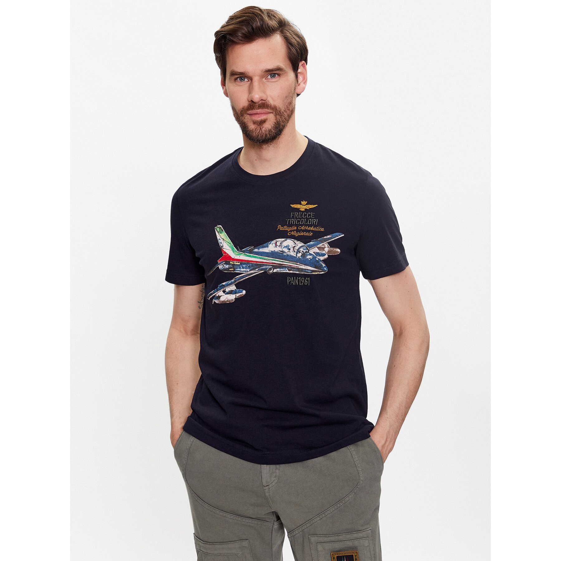 Aeronautica Militare Tricou 231TS2080J538 Bleumarin Regular Fit - Pled.ro