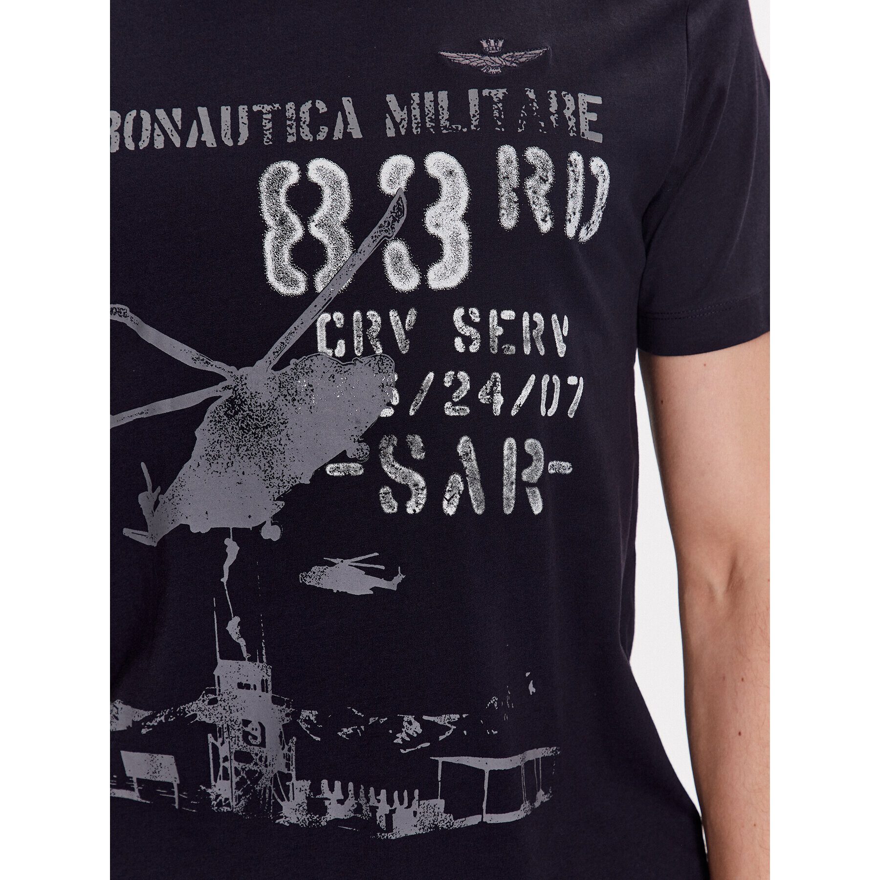 Aeronautica Militare Tricou 231TS2091J538 Bleumarin Regular Fit - Pled.ro