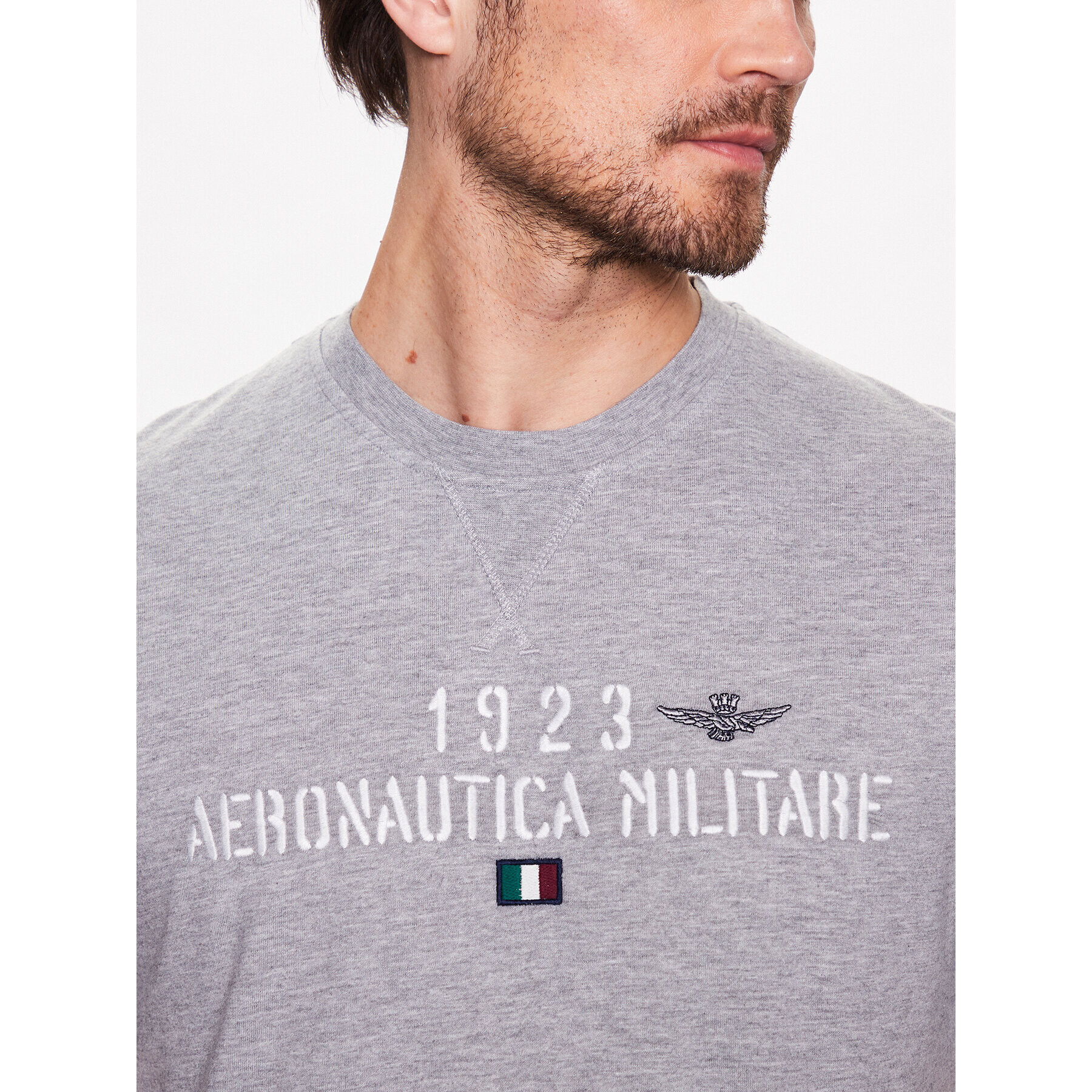 Aeronautica Militare Tricou 231TS2099J584 Gri Regular Fit - Pled.ro