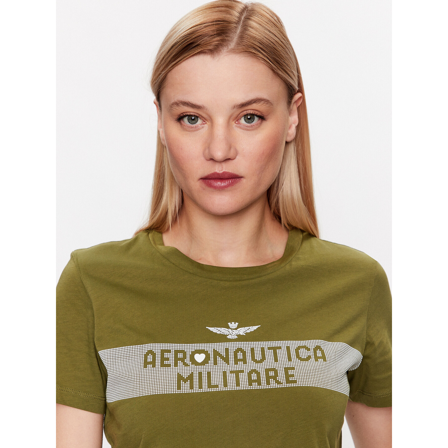 Aeronautica Militare Tricou 231TS2101DJ510 Verde Regular Fit - Pled.ro