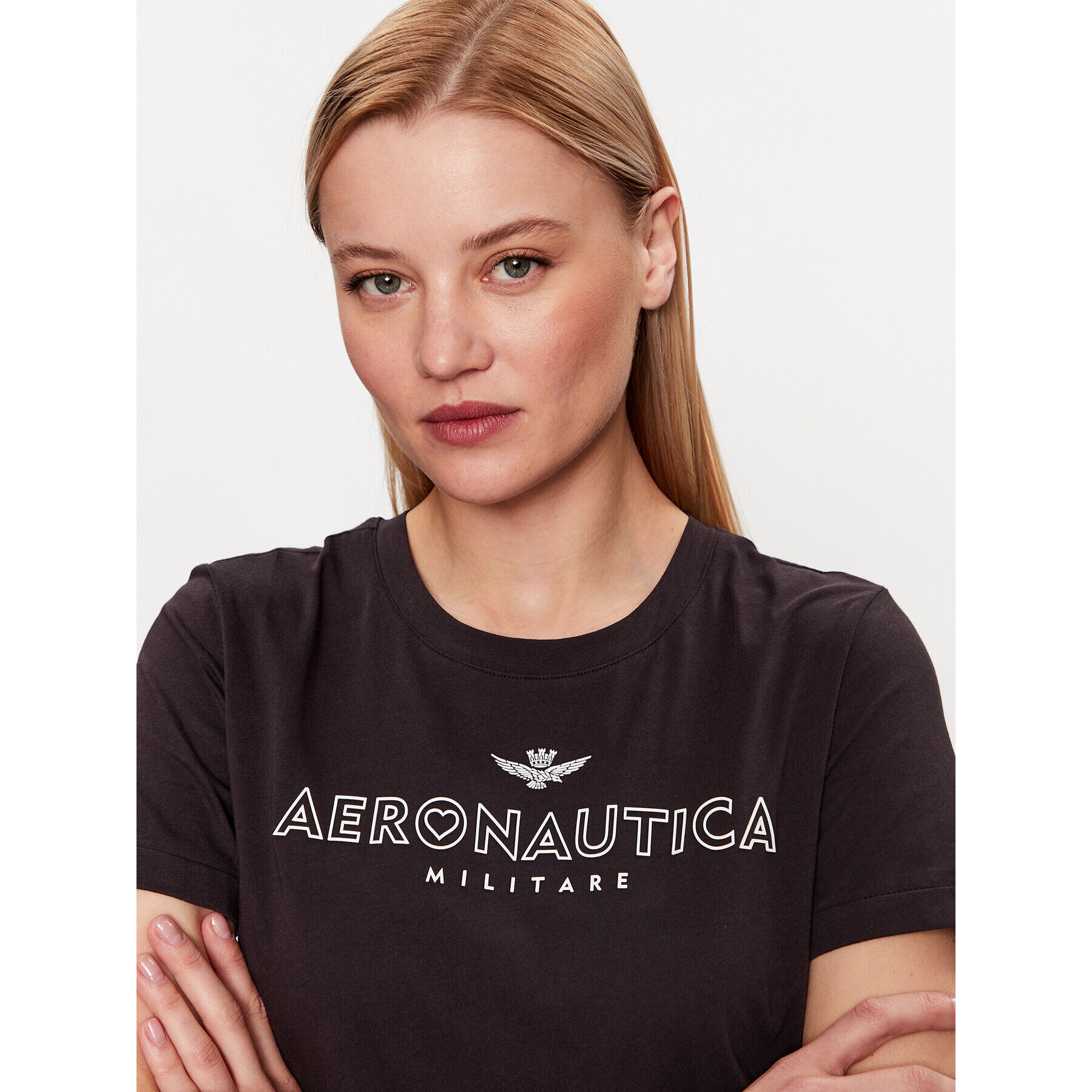 Aeronautica Militare Tricou 231TS2105DJ510 Negru Regular Fit - Pled.ro