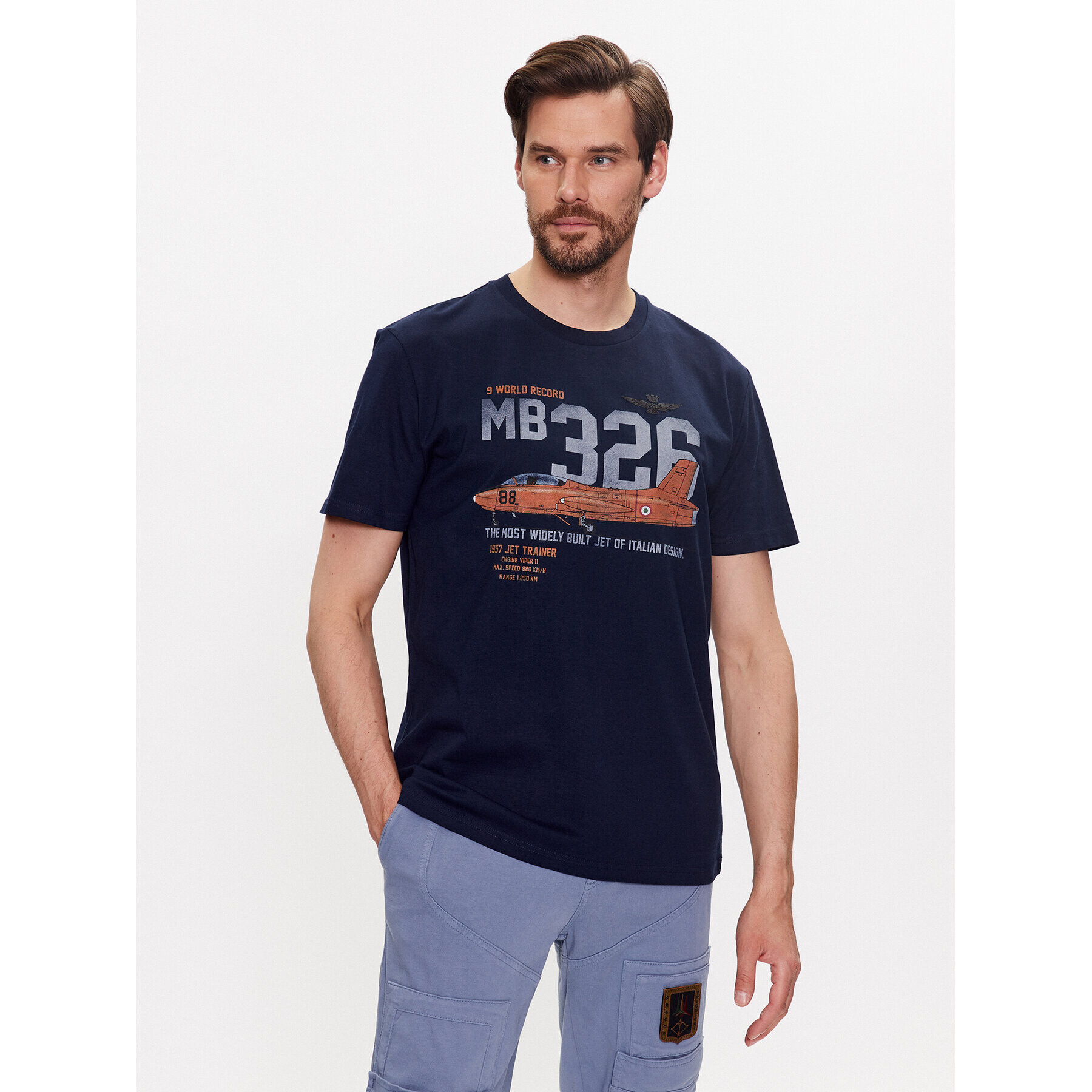 Aeronautica Militare Tricou 231TS2124J607 Bleumarin Regular Fit - Pled.ro