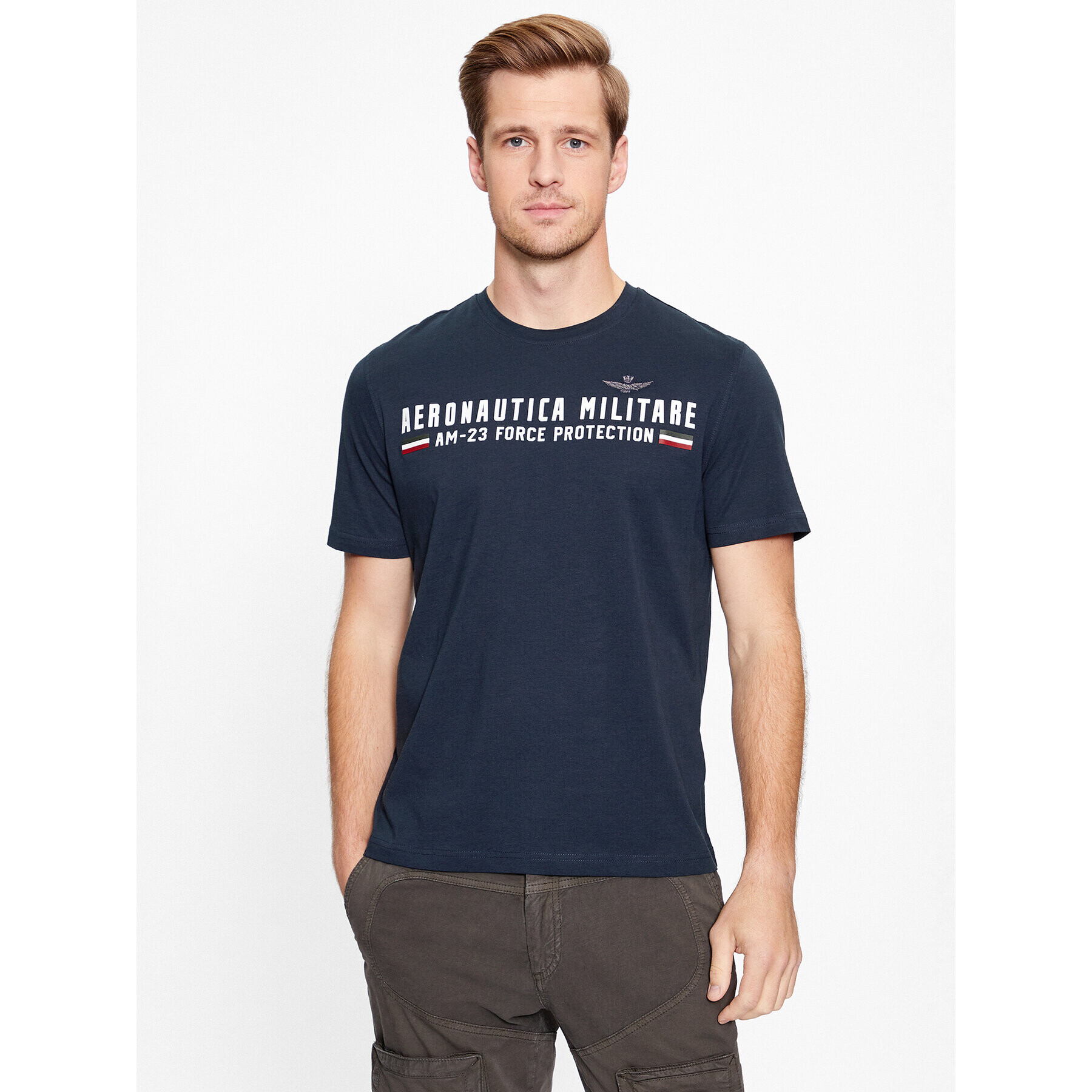 Aeronautica Militare Tricou 232TS1942J538 Bleumarin Regular Fit - Pled.ro