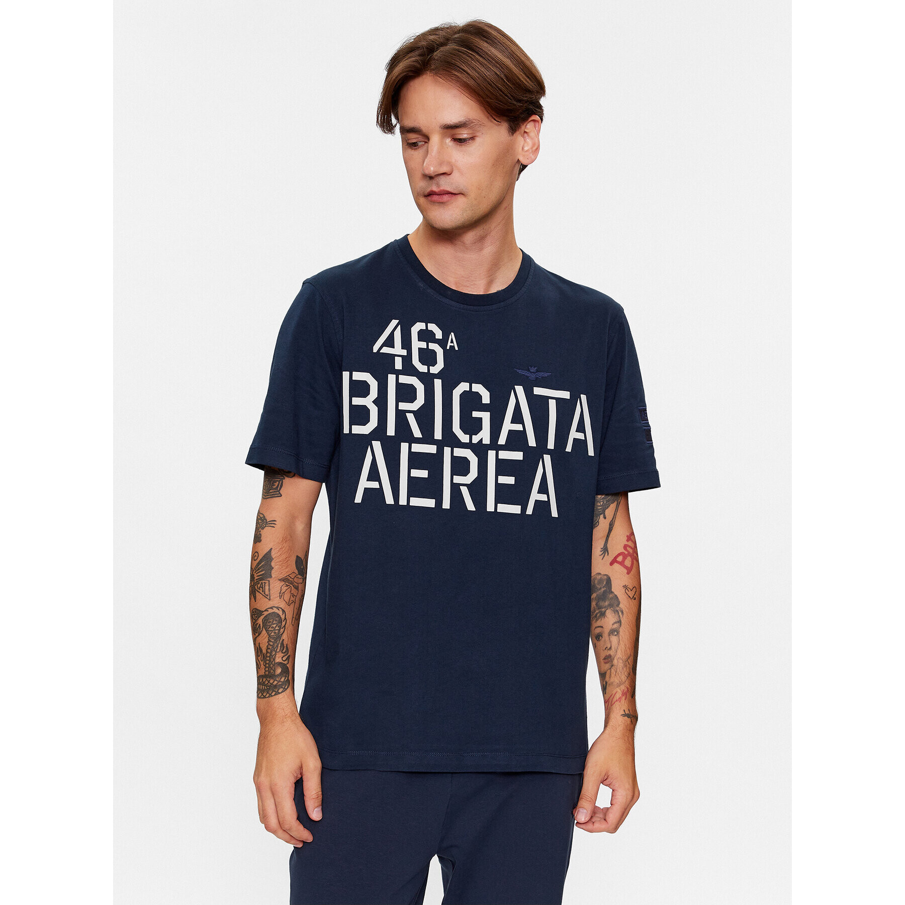 Aeronautica Militare Tricou 232TS2128J584 Bleumarin Comfort Fit - Pled.ro