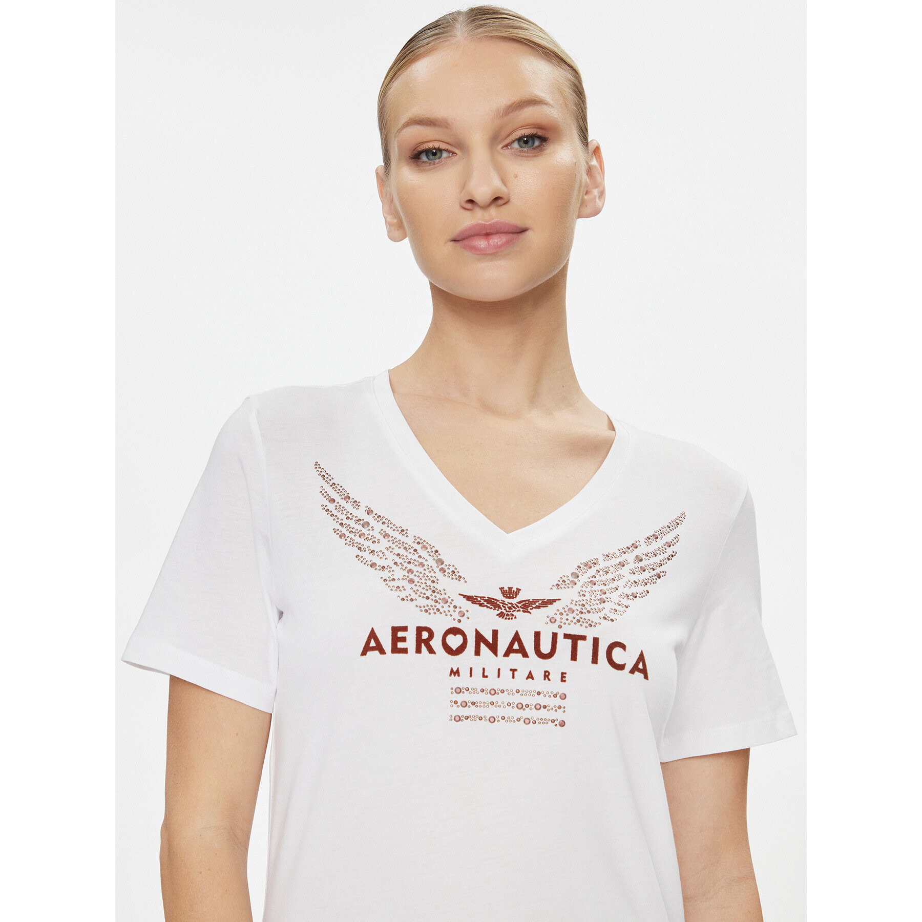 Aeronautica Militare Tricou 232TS2172DJ570 Alb Regular Fit - Pled.ro