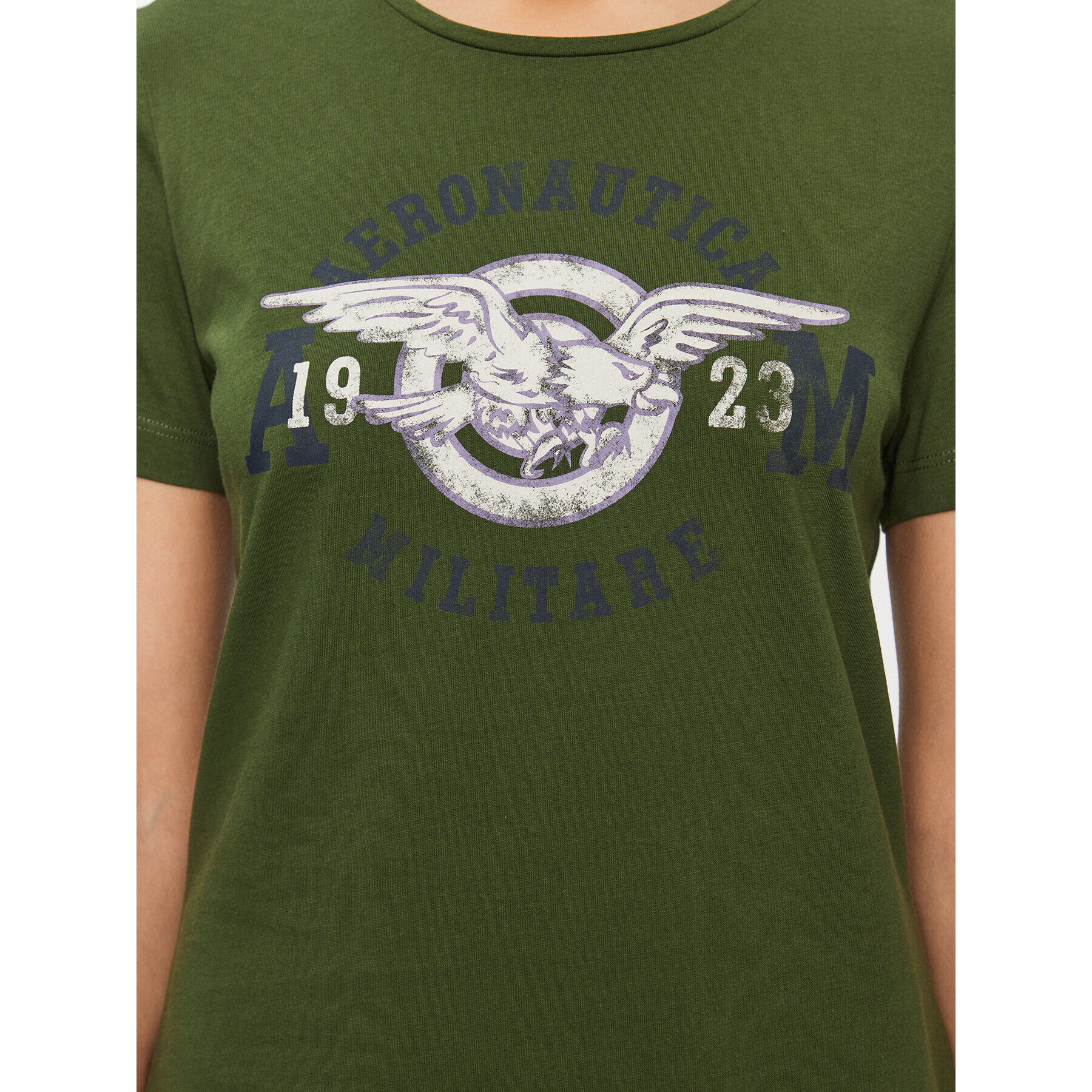 Aeronautica Militare Tricou 232TS2178DJ496 Verde Regular Fit - Pled.ro