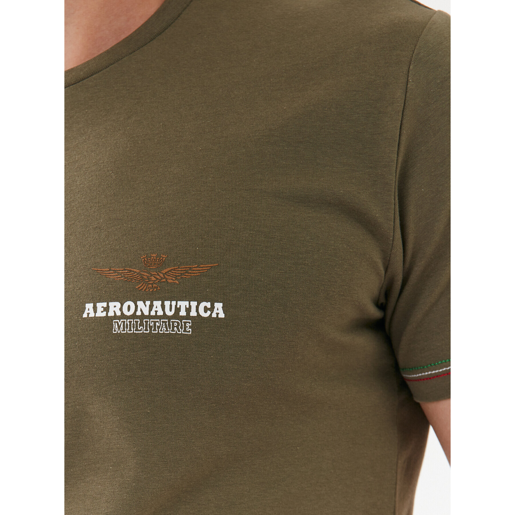 Aeronautica Militare Tricou AM1UTI003 Verde Regular Fit - Pled.ro