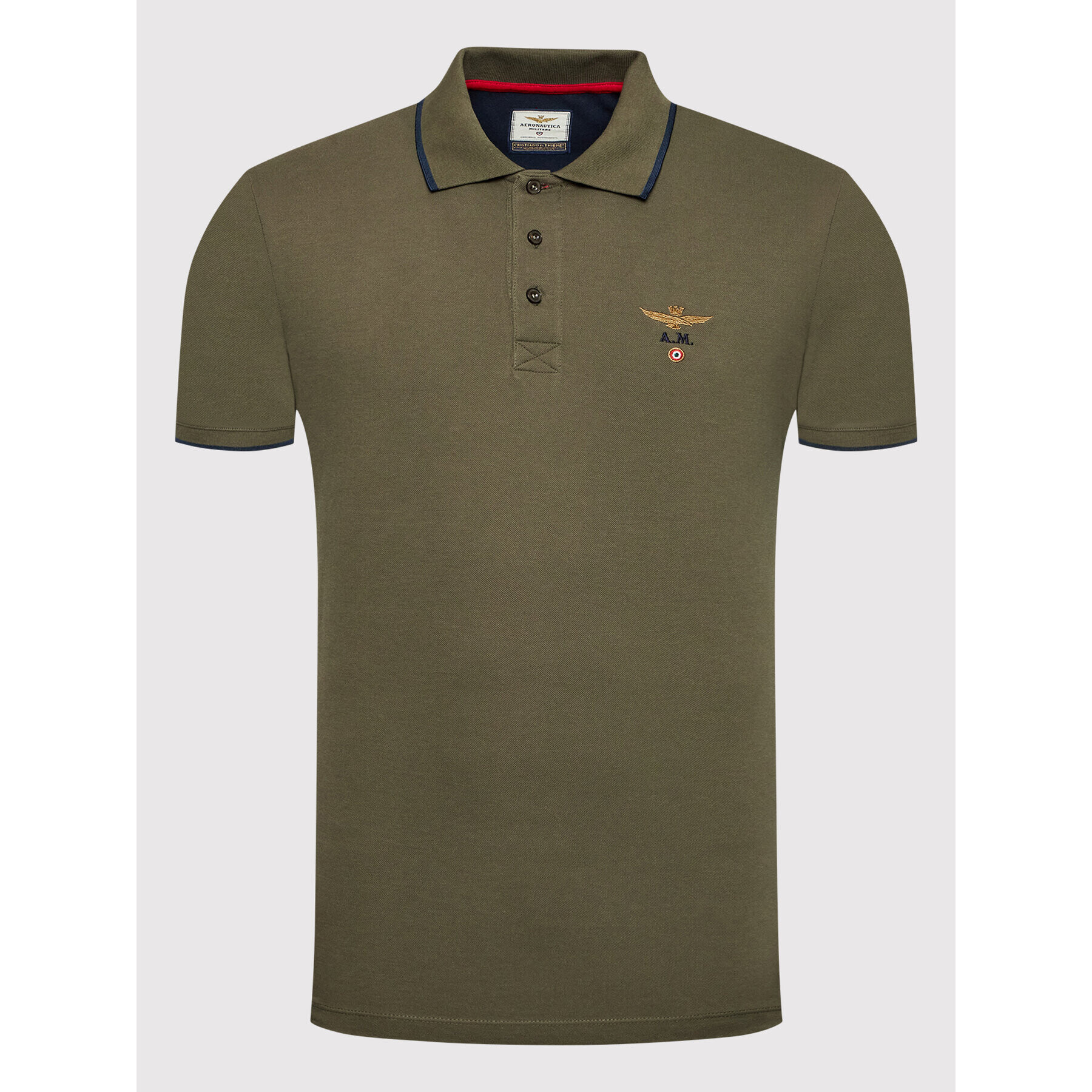 Aeronautica Militare Tricou polo 221PO1308P82 Verde Regular Fit - Pled.ro