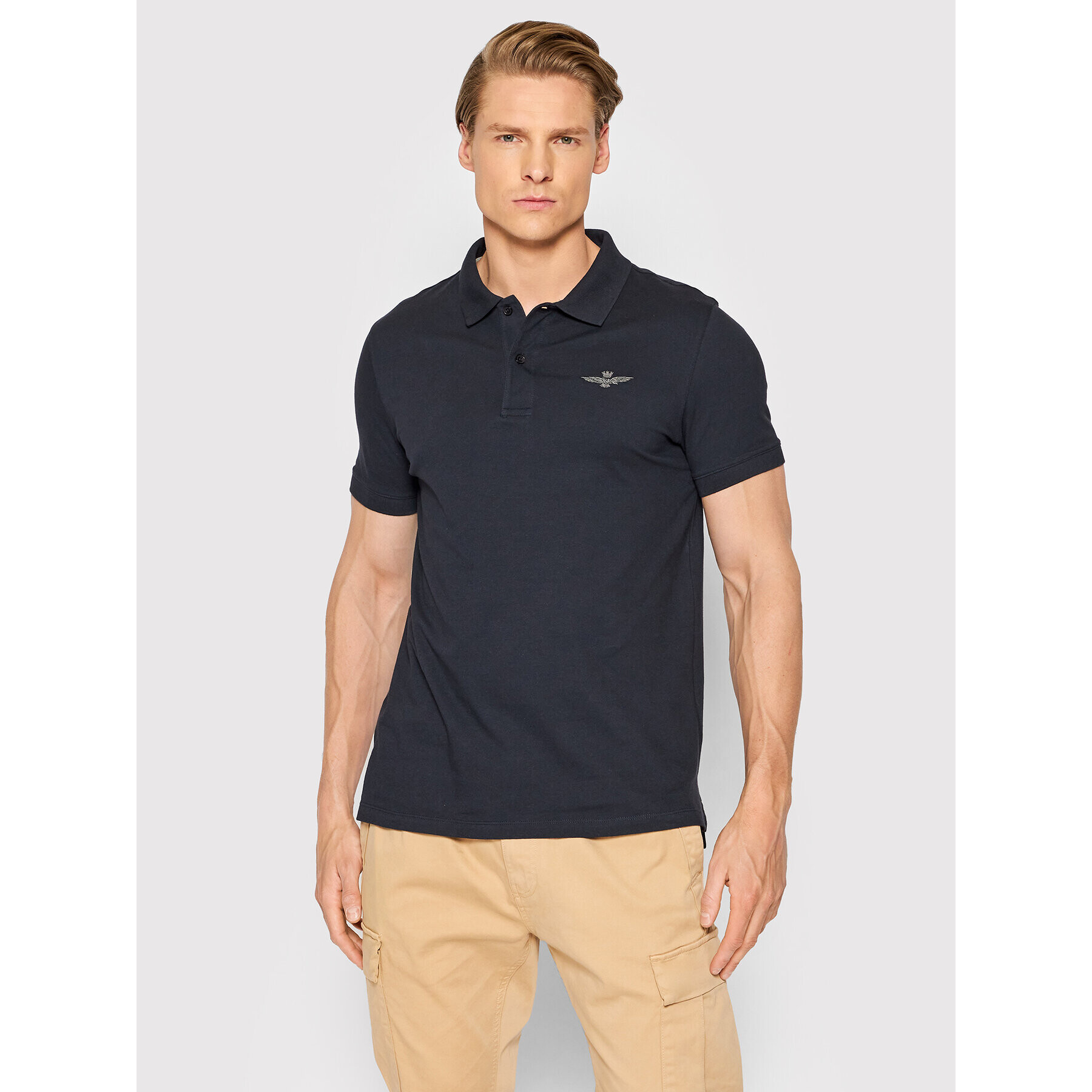 Aeronautica Militare Tricou polo 221PO1430P178 Bleumarin Slim Fit - Pled.ro