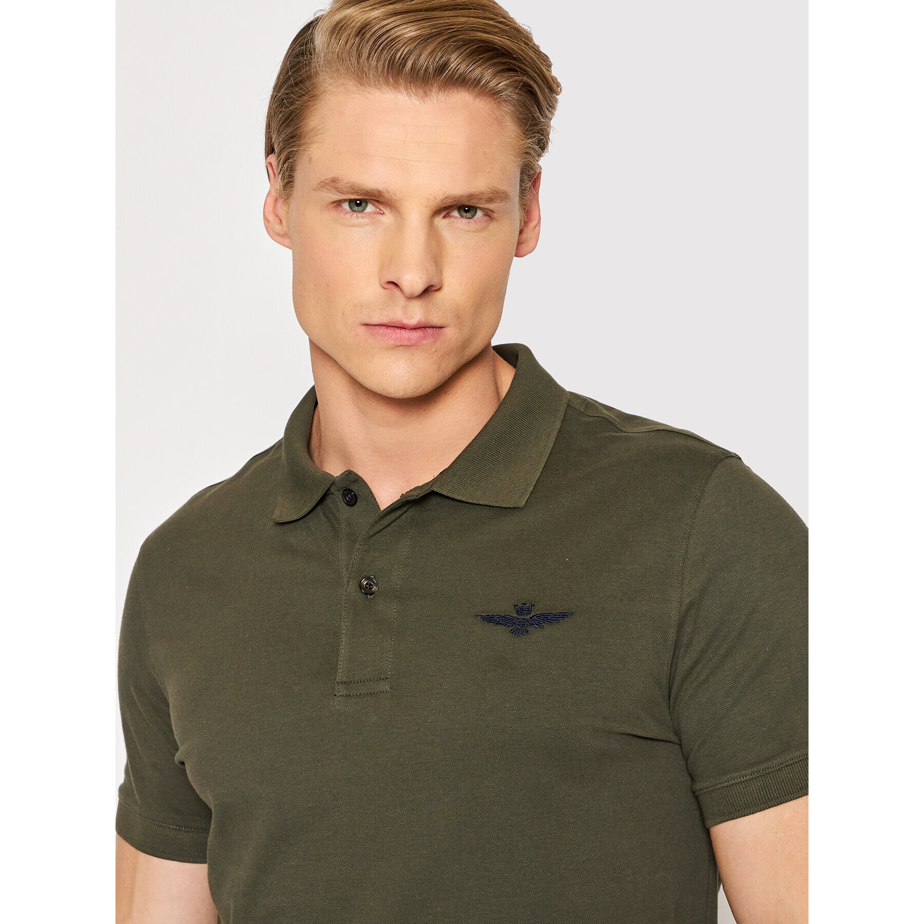 Aeronautica Militare Tricou polo 221PO1430P178 Verde Slim Fit - Pled.ro