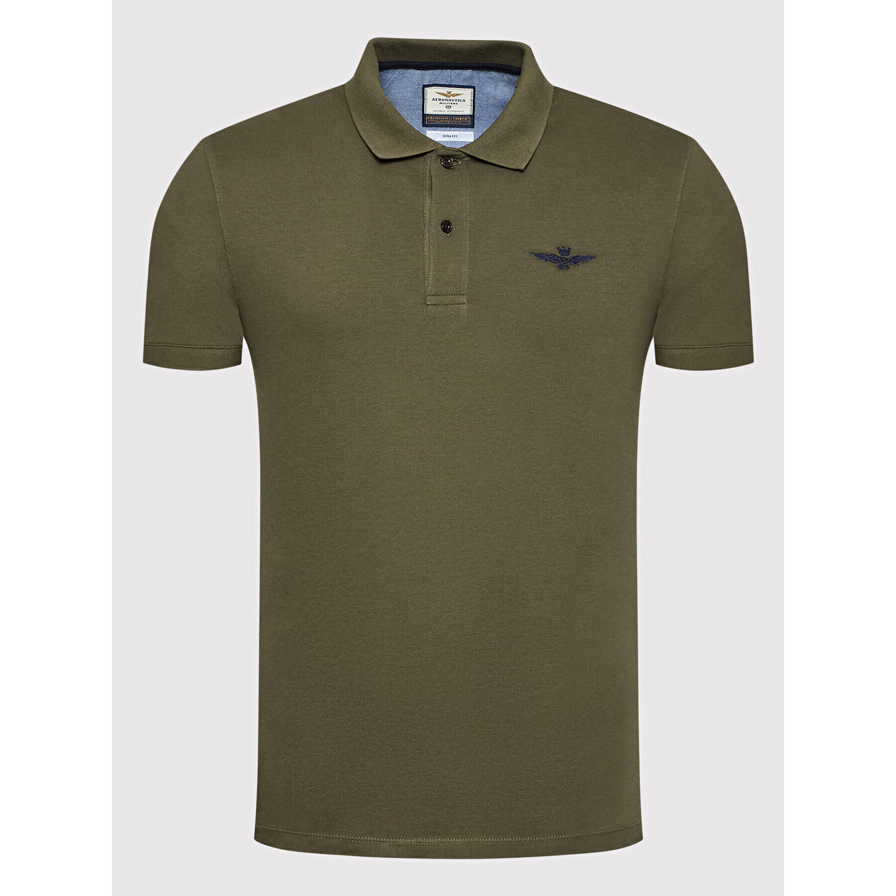 Aeronautica Militare Tricou polo 221PO1430P178 Verde Slim Fit - Pled.ro