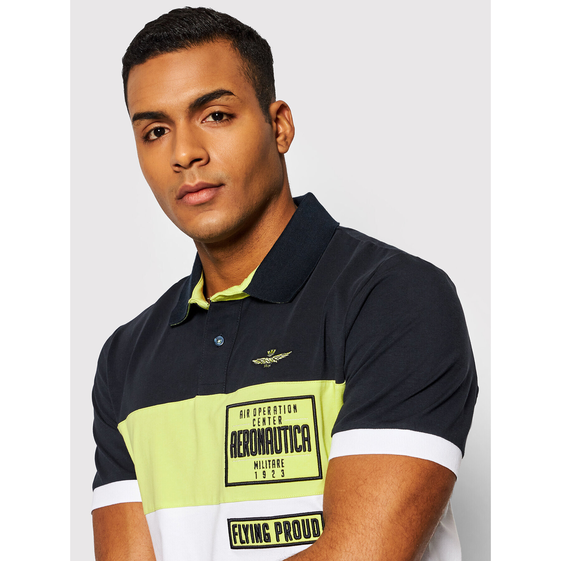 Aeronautica Militare Tricou polo 221PO1594P173 Alb Regular Fit - Pled.ro