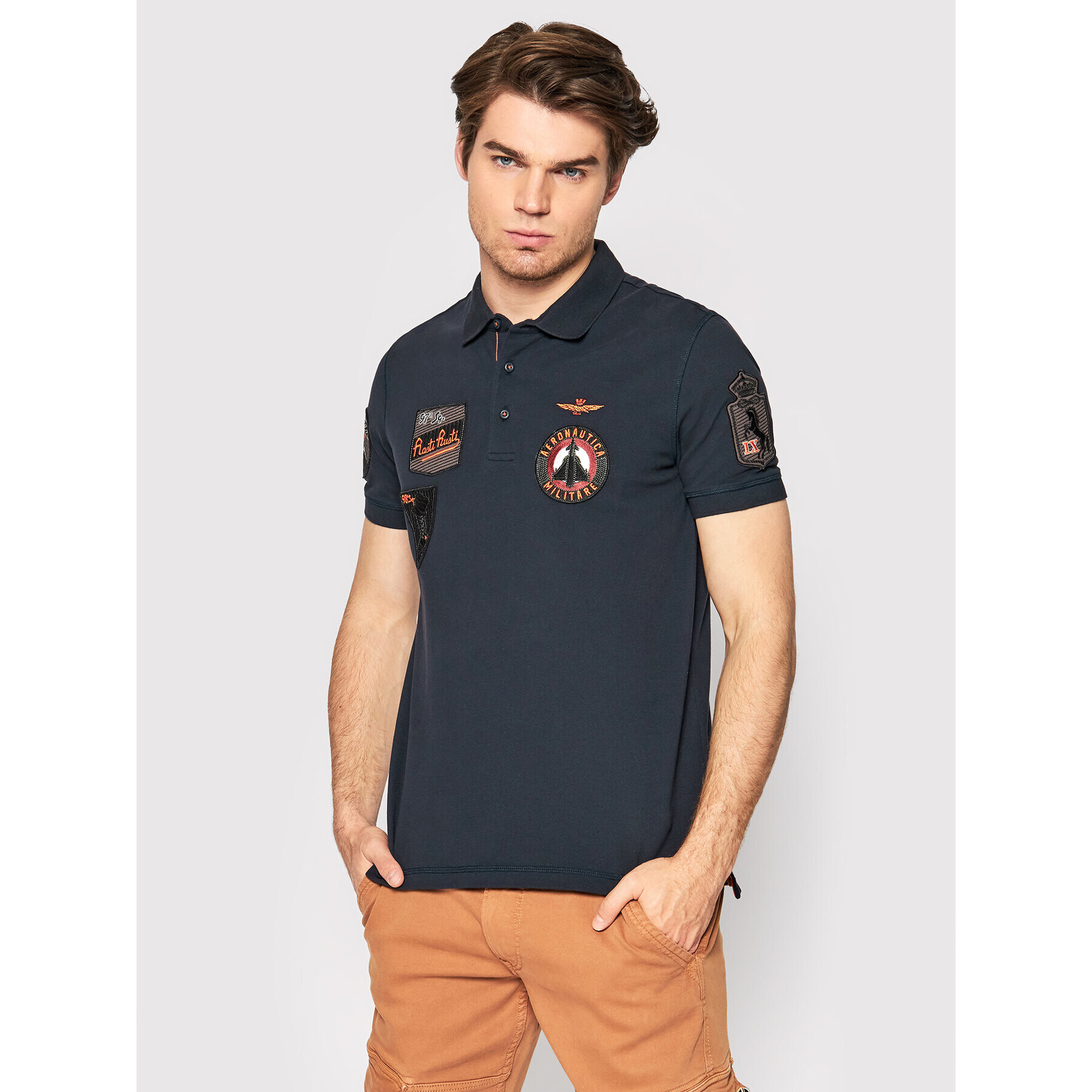 Aeronautica Militare Tricou polo 221PO1602P192 Bleumarin Regular Fit - Pled.ro