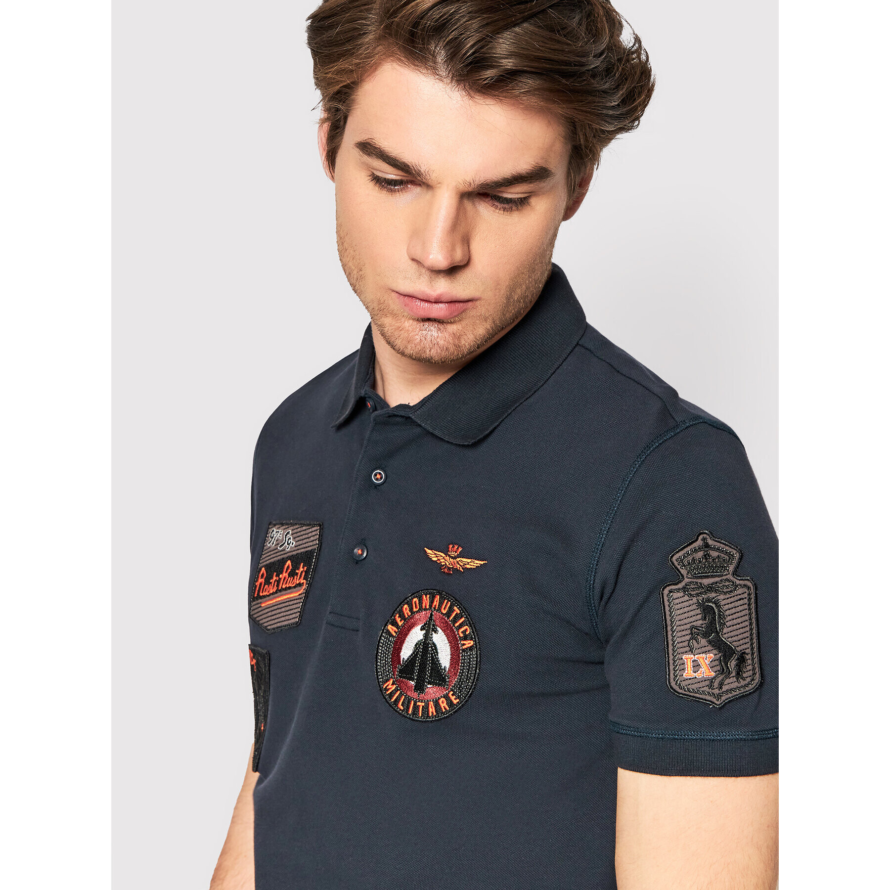 Aeronautica Militare Tricou polo 221PO1602P192 Bleumarin Regular Fit - Pled.ro