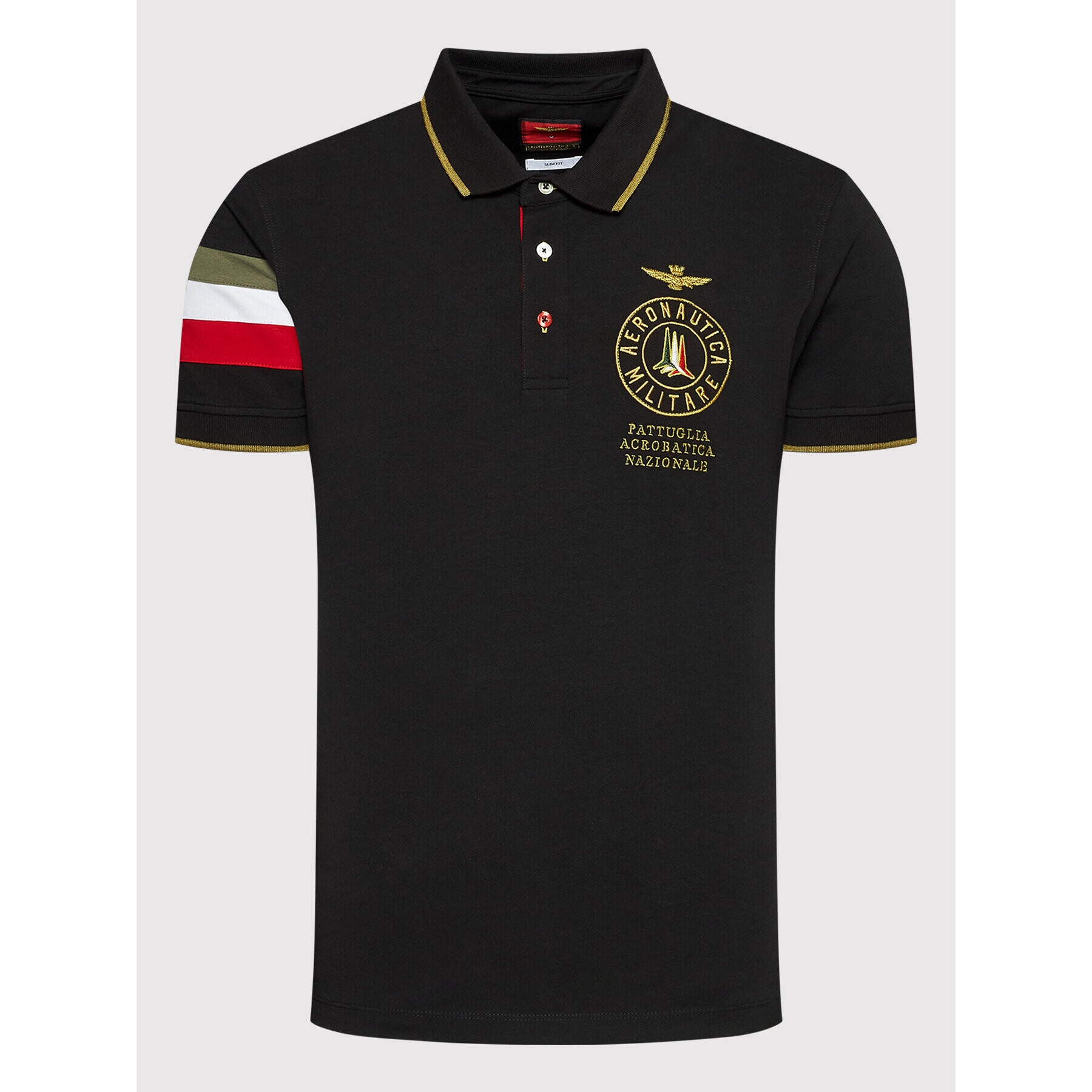 Aeronautica Militare Tricou polo 221PO1614J469 Negru Regular Fit - Pled.ro