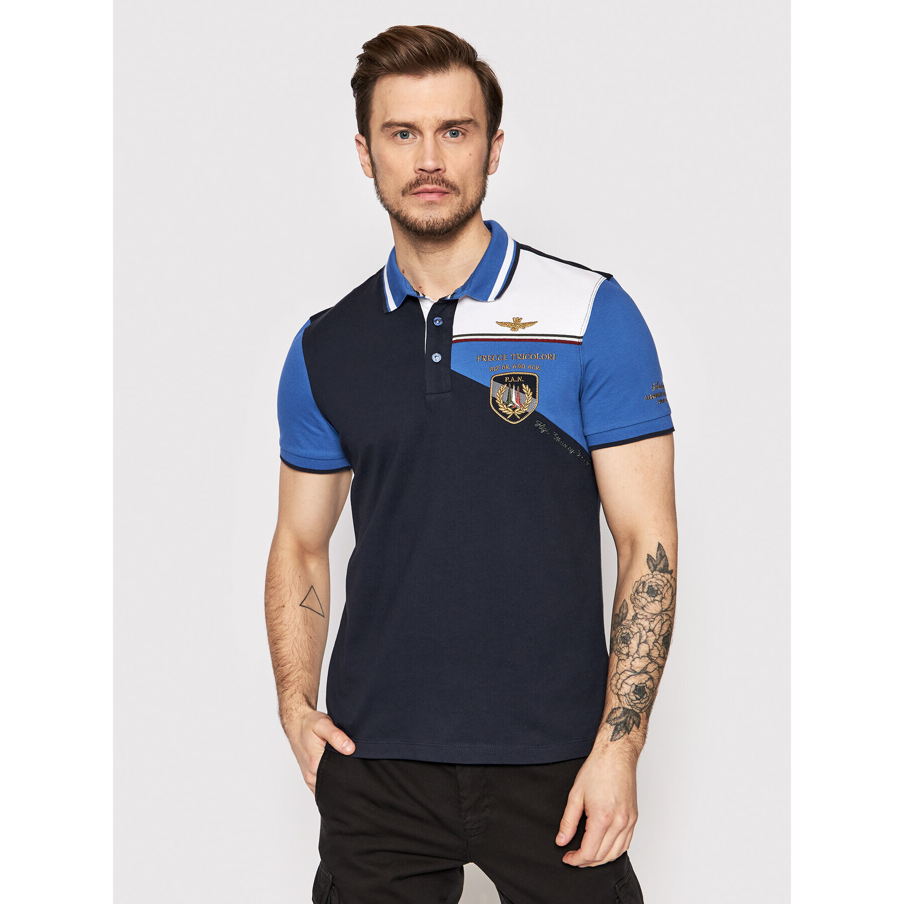 Aeronautica Militare Tricou polo 221PO1617P199 Bleumarin Regular Fit - Pled.ro