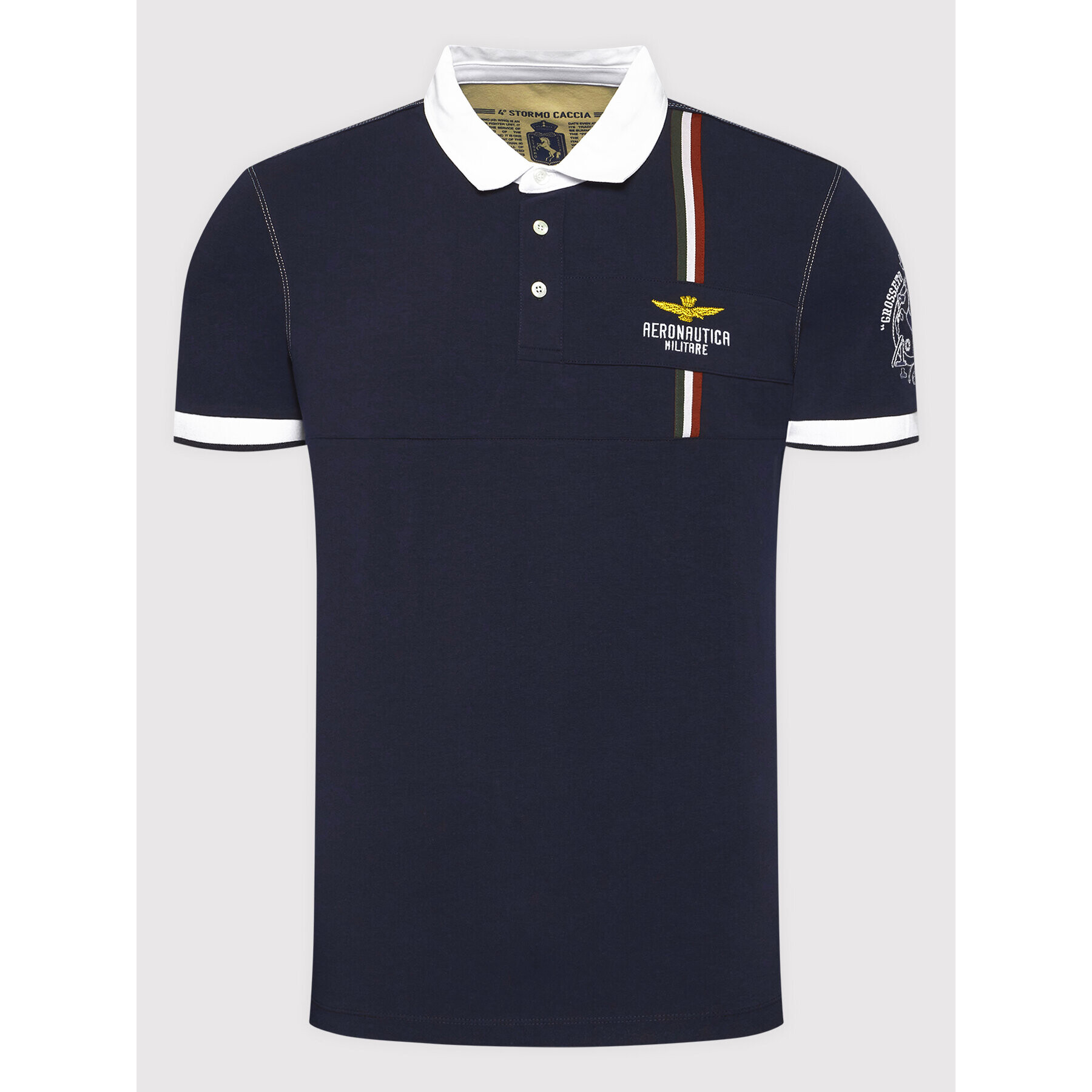 Aeronautica Militare Tricou polo 221PO1619J469 Bleumarin Regular Fit - Pled.ro