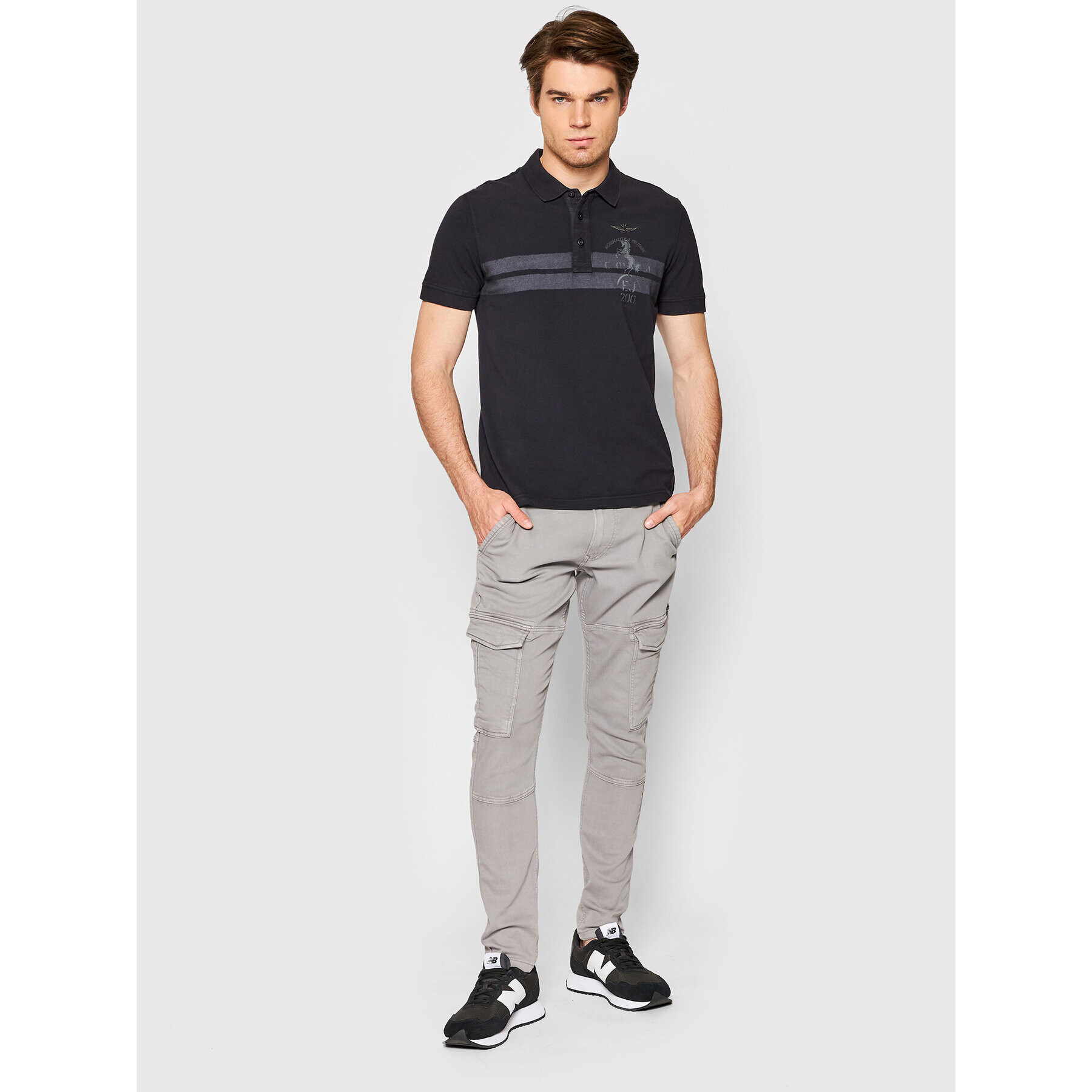 Aeronautica Militare Tricou polo 221PO1621P212 Bleumarin Regular Fit - Pled.ro