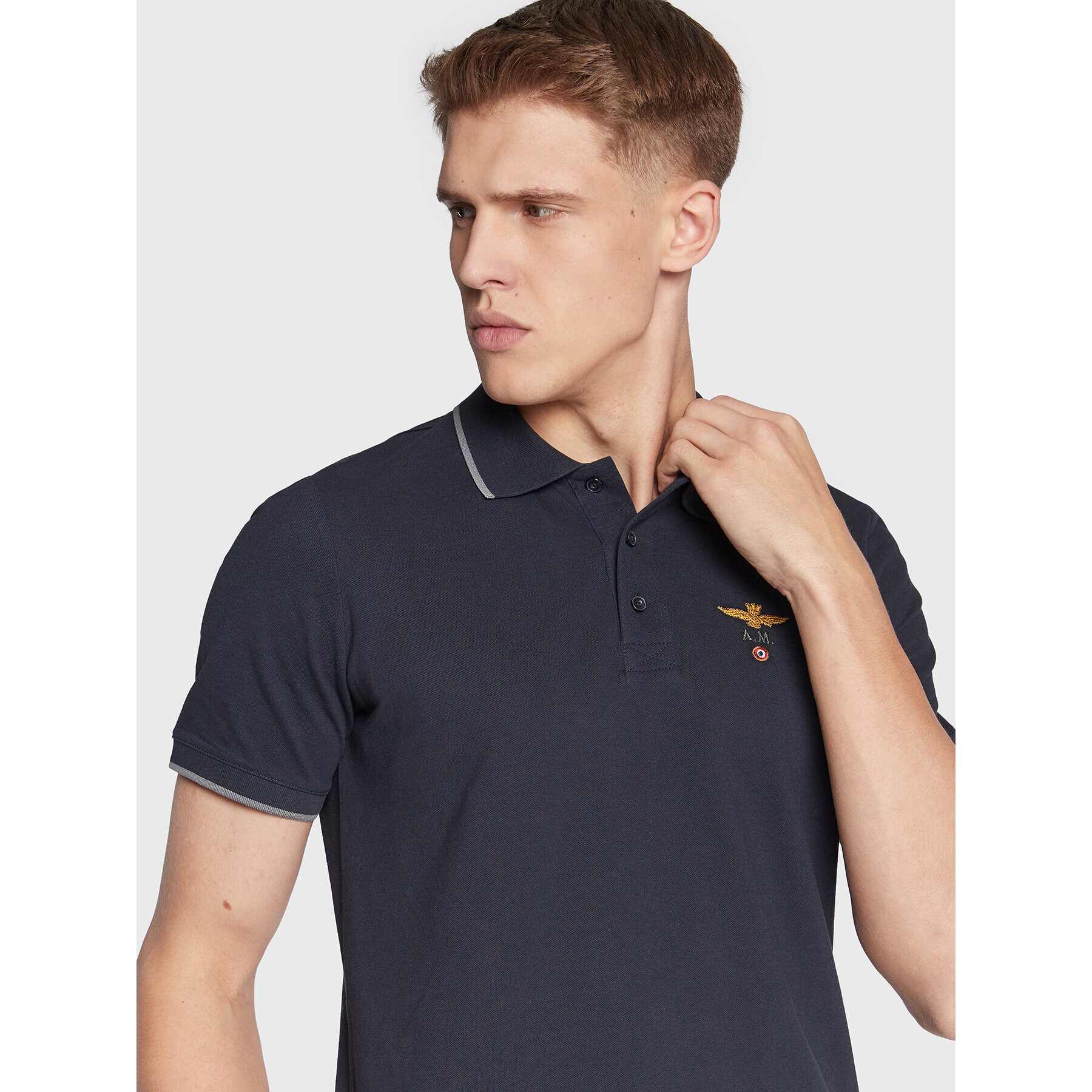 Aeronautica Militare Tricou polo 222PO1308P82 Bleumarin Regular Fit - Pled.ro