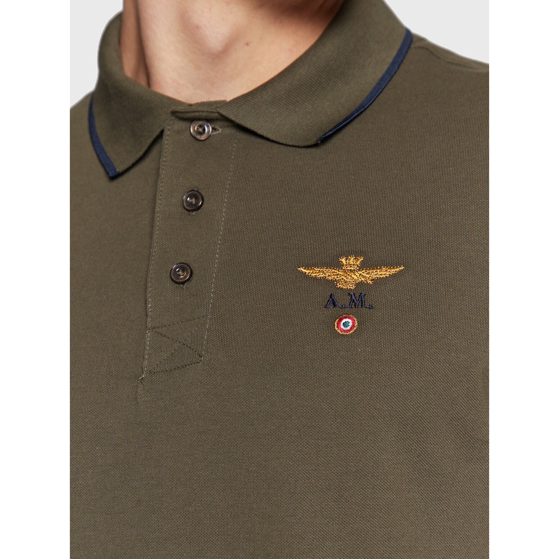 Aeronautica Militare Tricou polo 222PO1308P82 Verde Regular Fit - Pled.ro