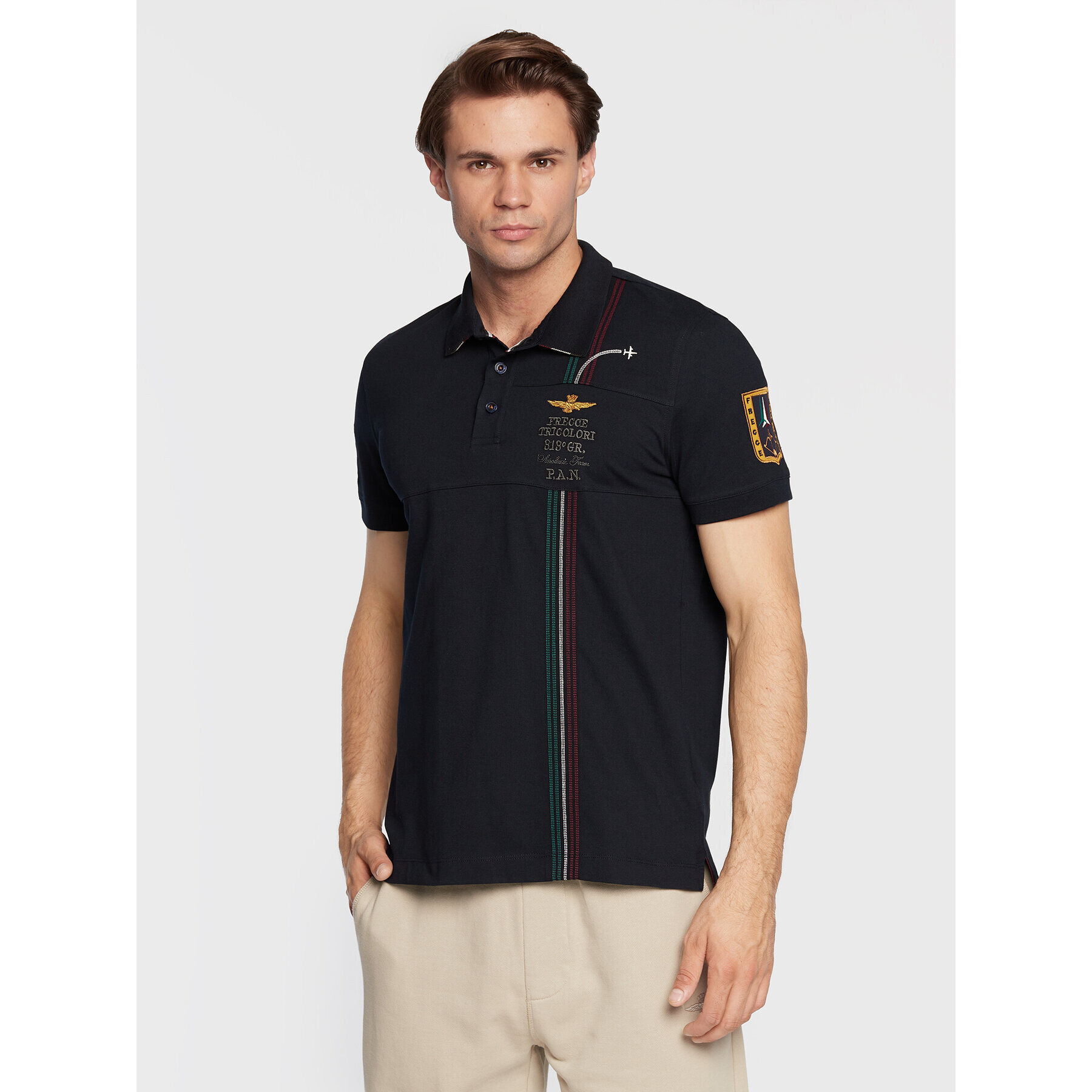 Aeronautica Militare Tricou polo 222PO1640P199 Bleumarin Regular Fit - Pled.ro