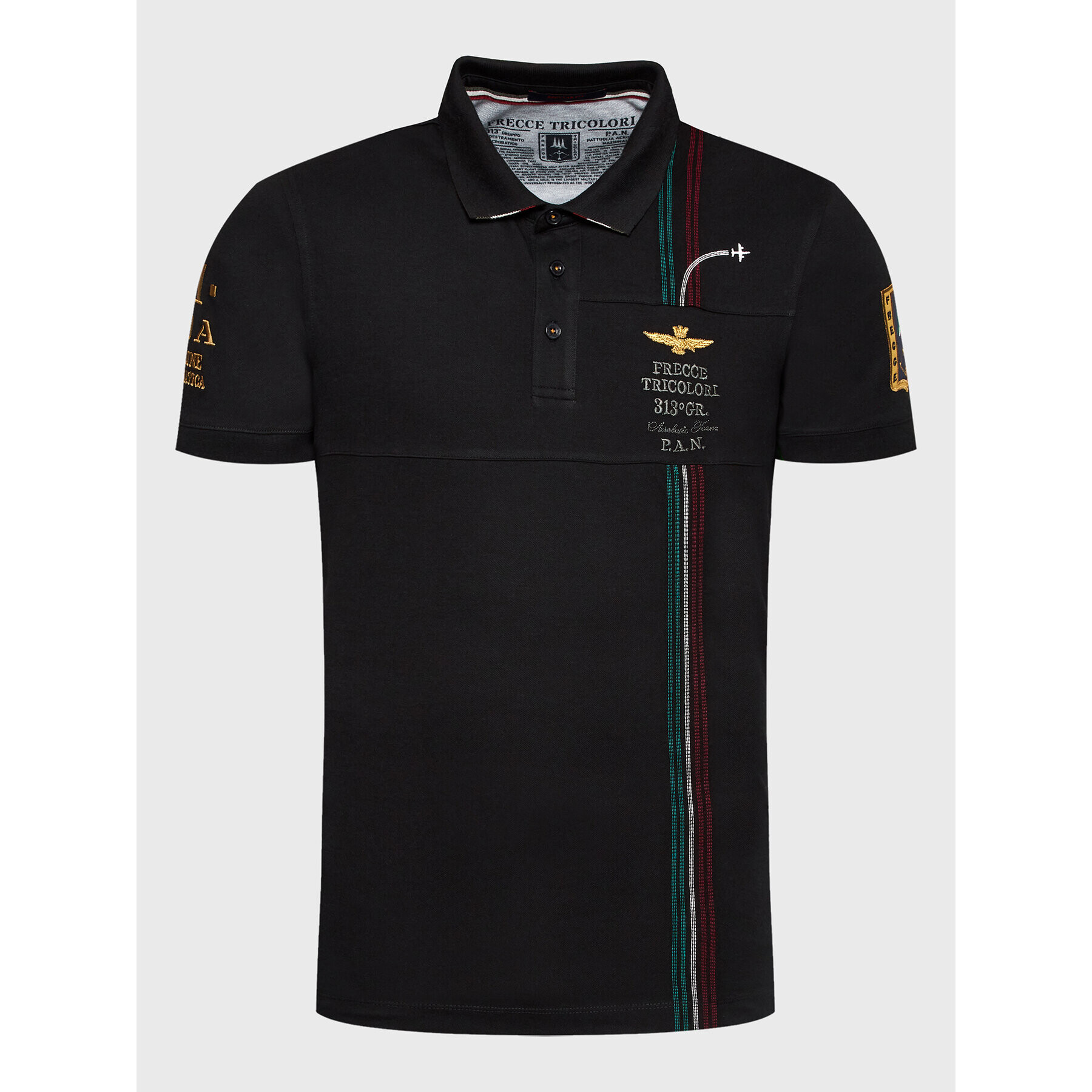 Aeronautica Militare Tricou polo 222PO1640P199 Negru Regular Fit - Pled.ro