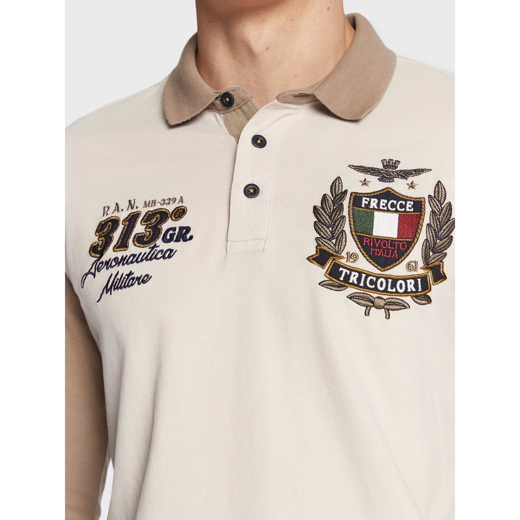 Aeronautica Militare Tricou polo 222PO1643J564 Bej Regular Fit - Pled.ro