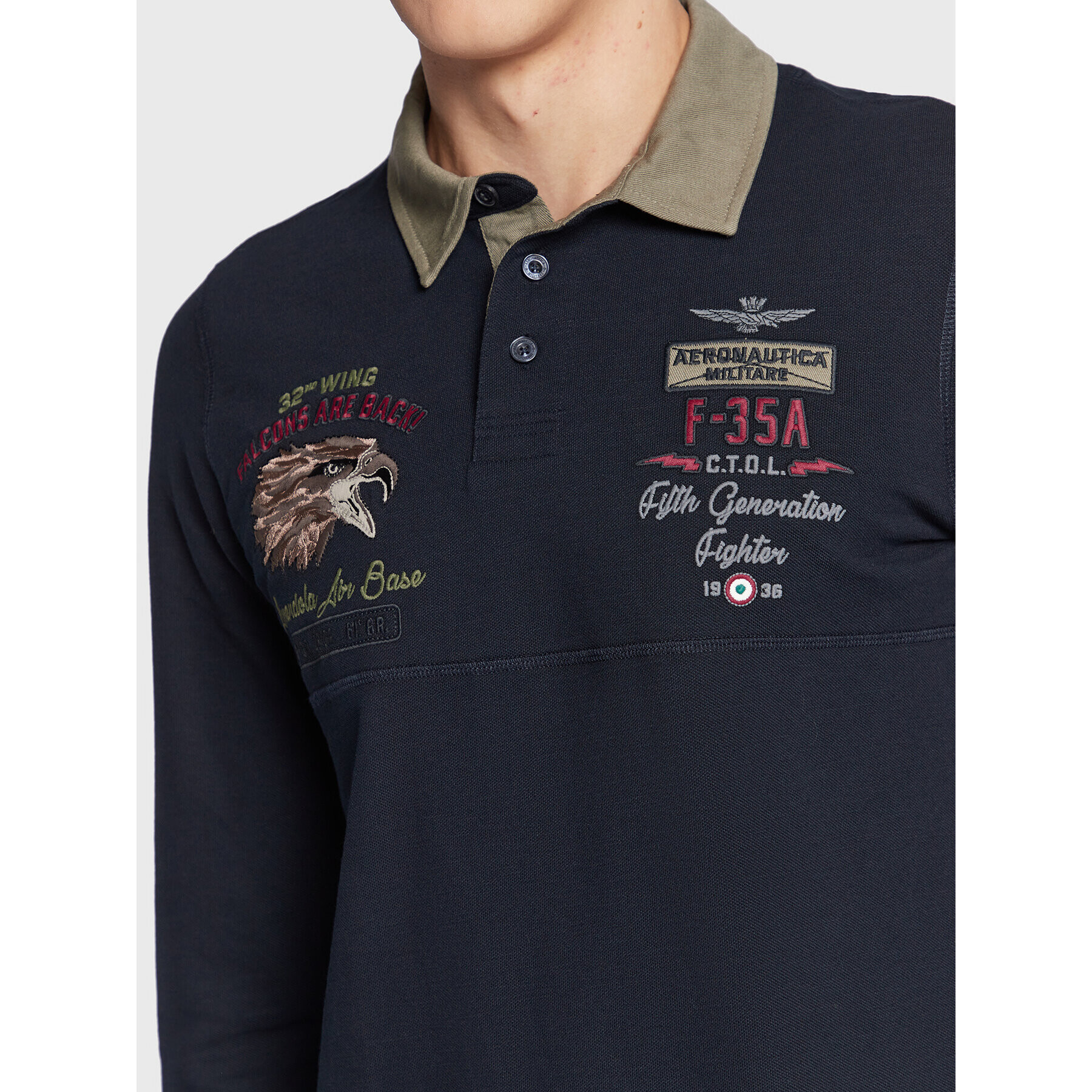 Aeronautica Militare Tricou polo 222PO1645P306 Bleumarin Regular Fit - Pled.ro