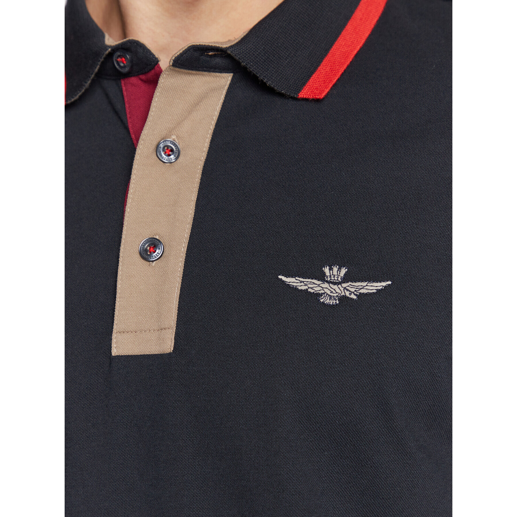 Aeronautica Militare Tricou polo 222PO1648P173 Bleumarin Slim Fit - Pled.ro