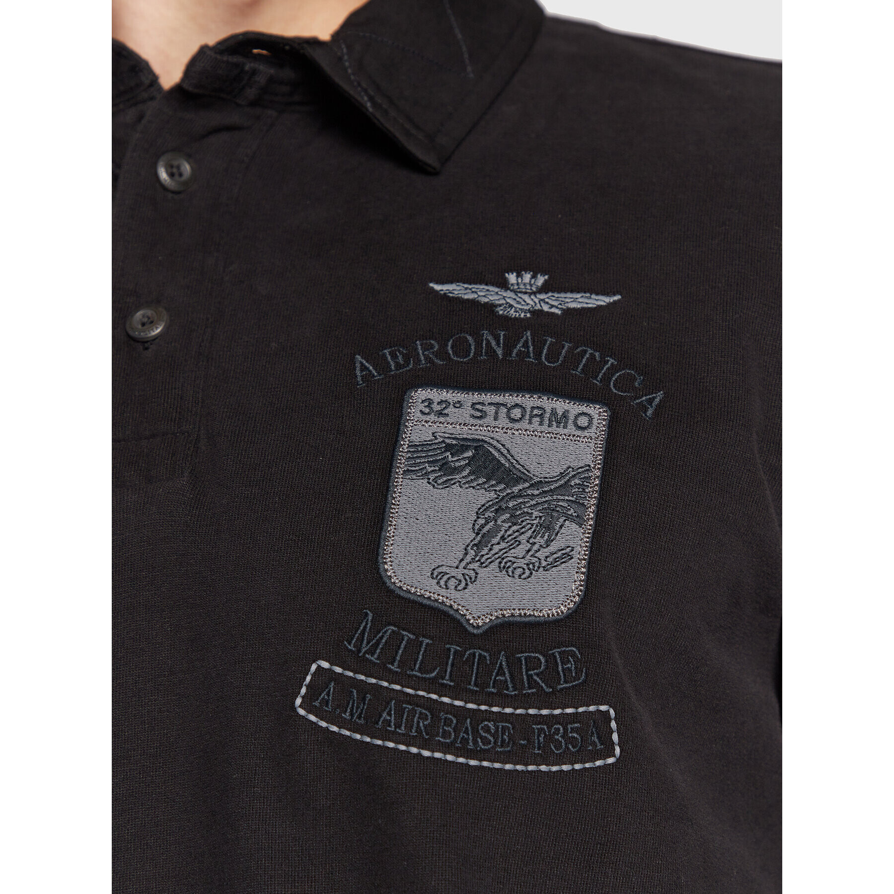 Aeronautica Militare Tricou polo 222PO1650J565 Negru Regular Fit - Pled.ro