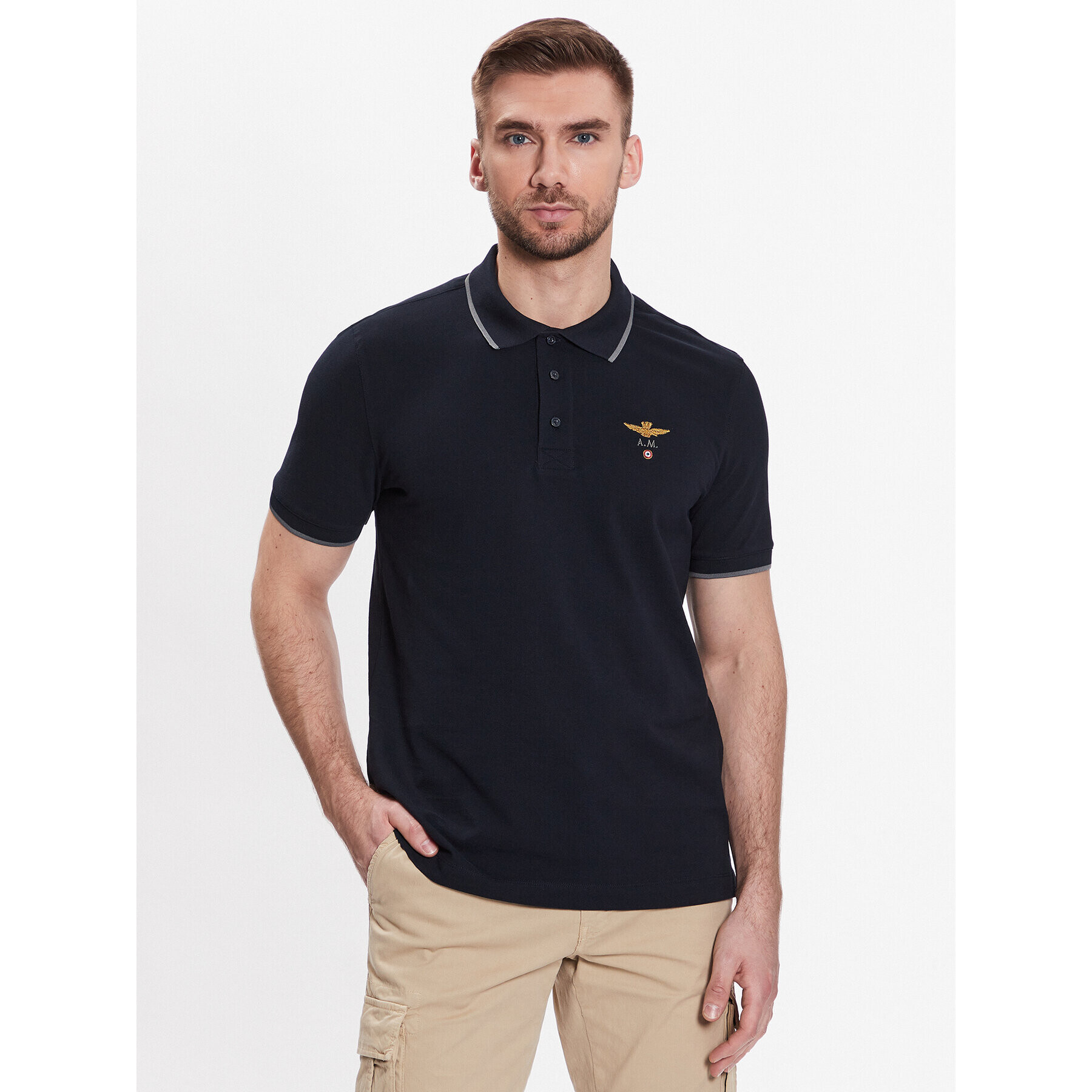 Aeronautica Militare Tricou polo 231PO1308P82 Bleumarin Regular Fit - Pled.ro