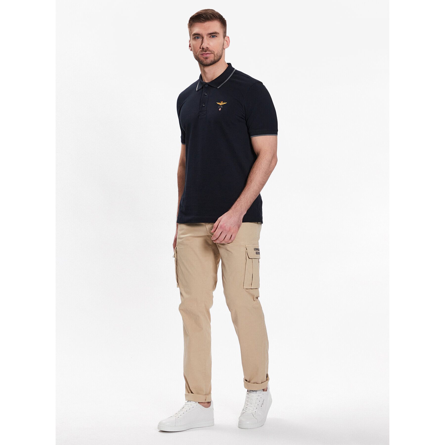 Aeronautica Militare Tricou polo 231PO1308P82 Bleumarin Regular Fit - Pled.ro