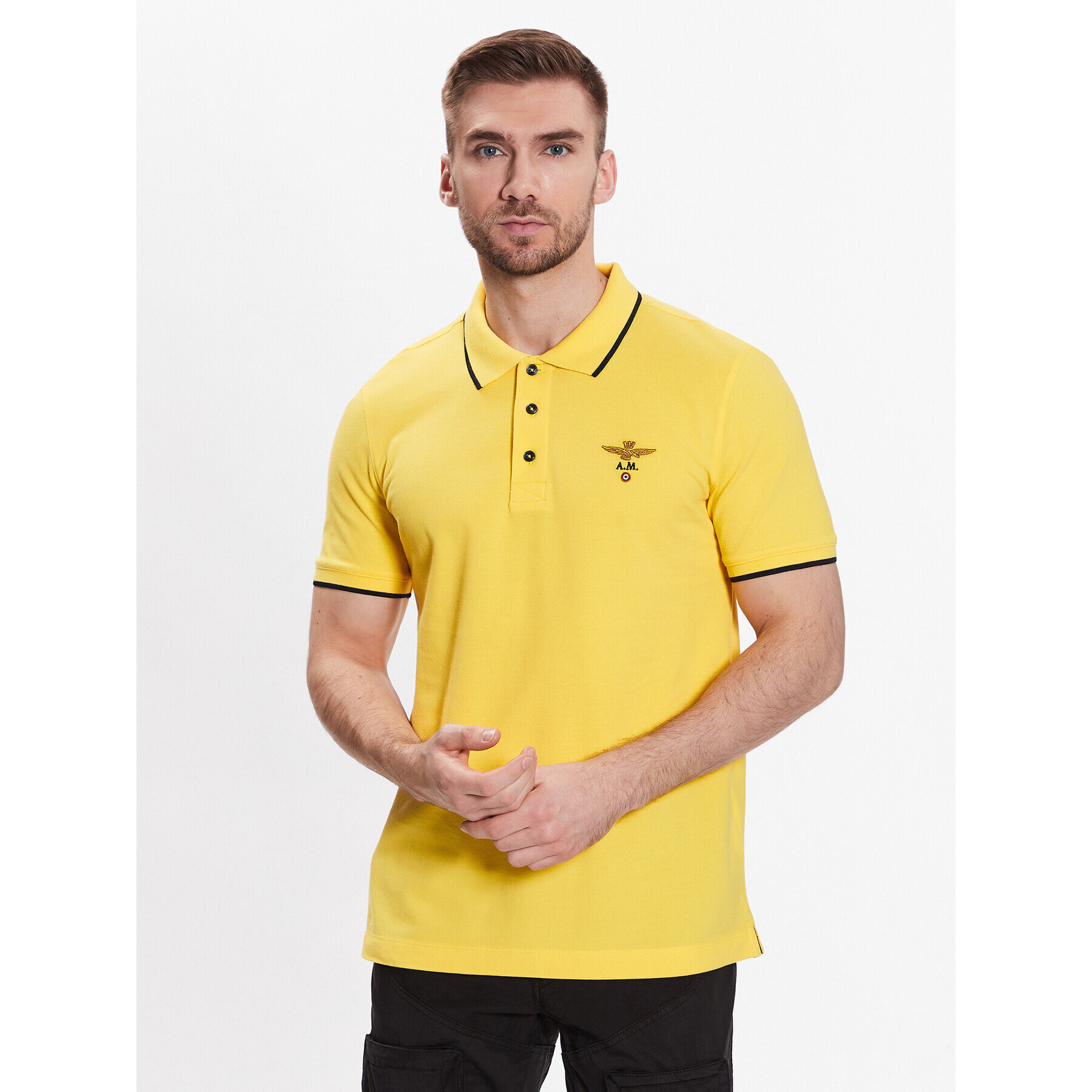 Aeronautica Militare Tricou polo 231PO1308P82 Galben Regular Fit - Pled.ro