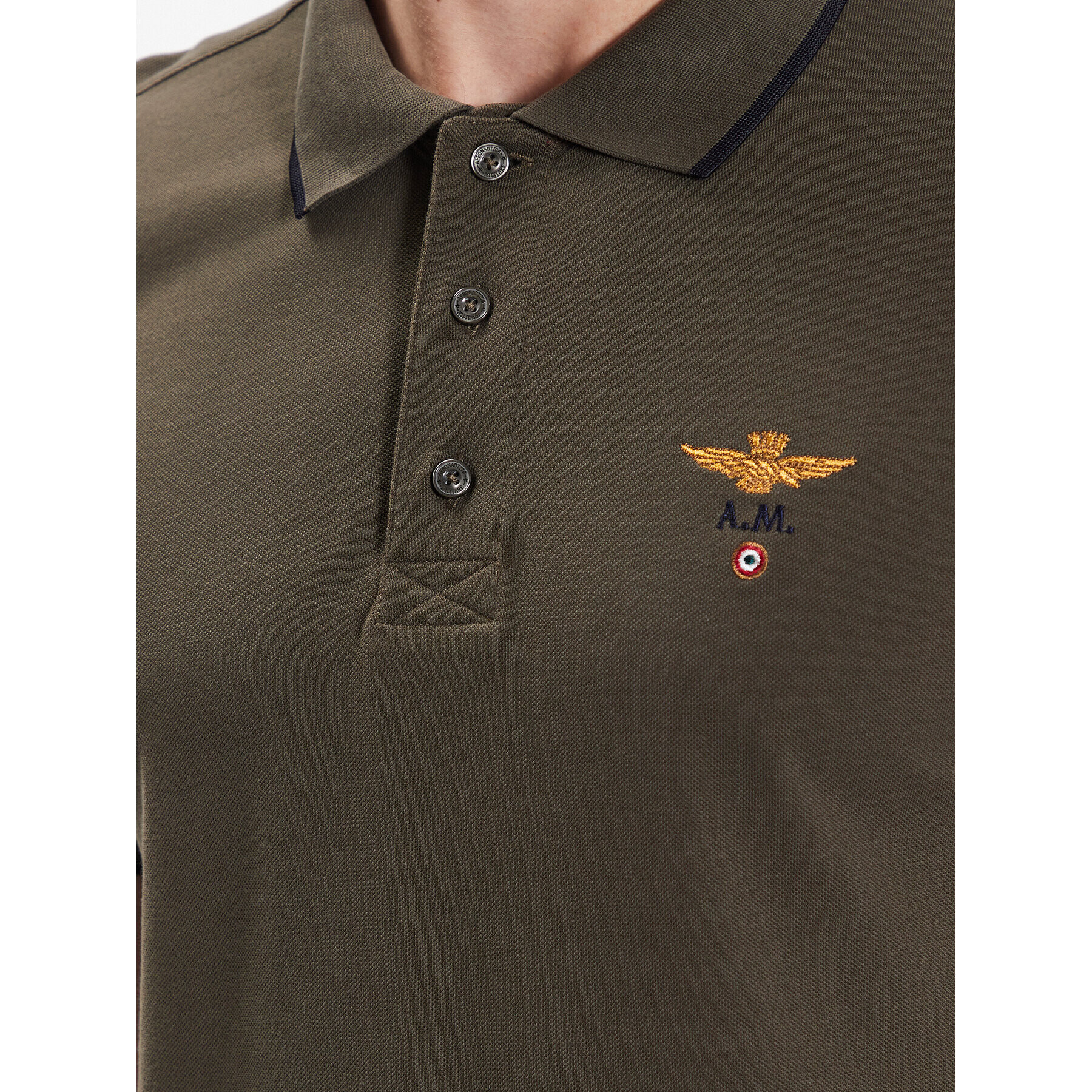 Aeronautica Militare Tricou polo 231PO1308P82 Kaki Regular Fit - Pled.ro