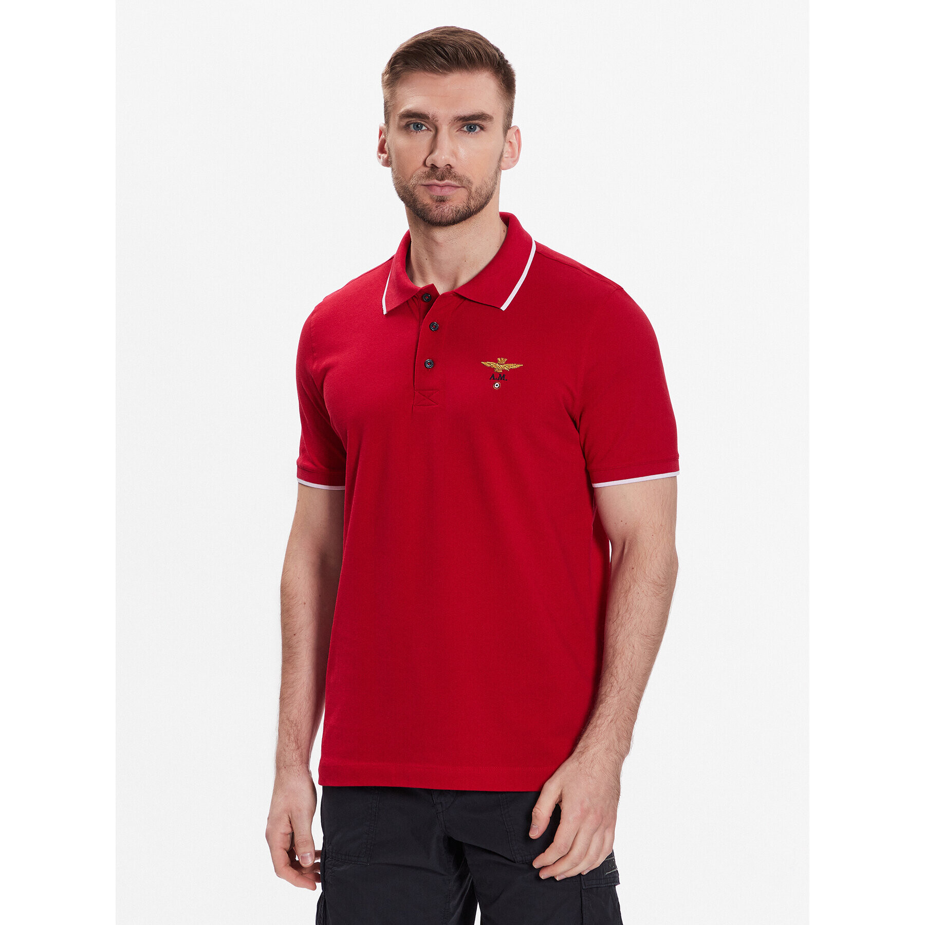 Aeronautica Militare Tricou polo 231PO1308P82 Roșu Regular Fit - Pled.ro